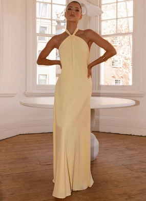 Golden Child Linen Maxi Dress - Yellow Refined Aesthetic