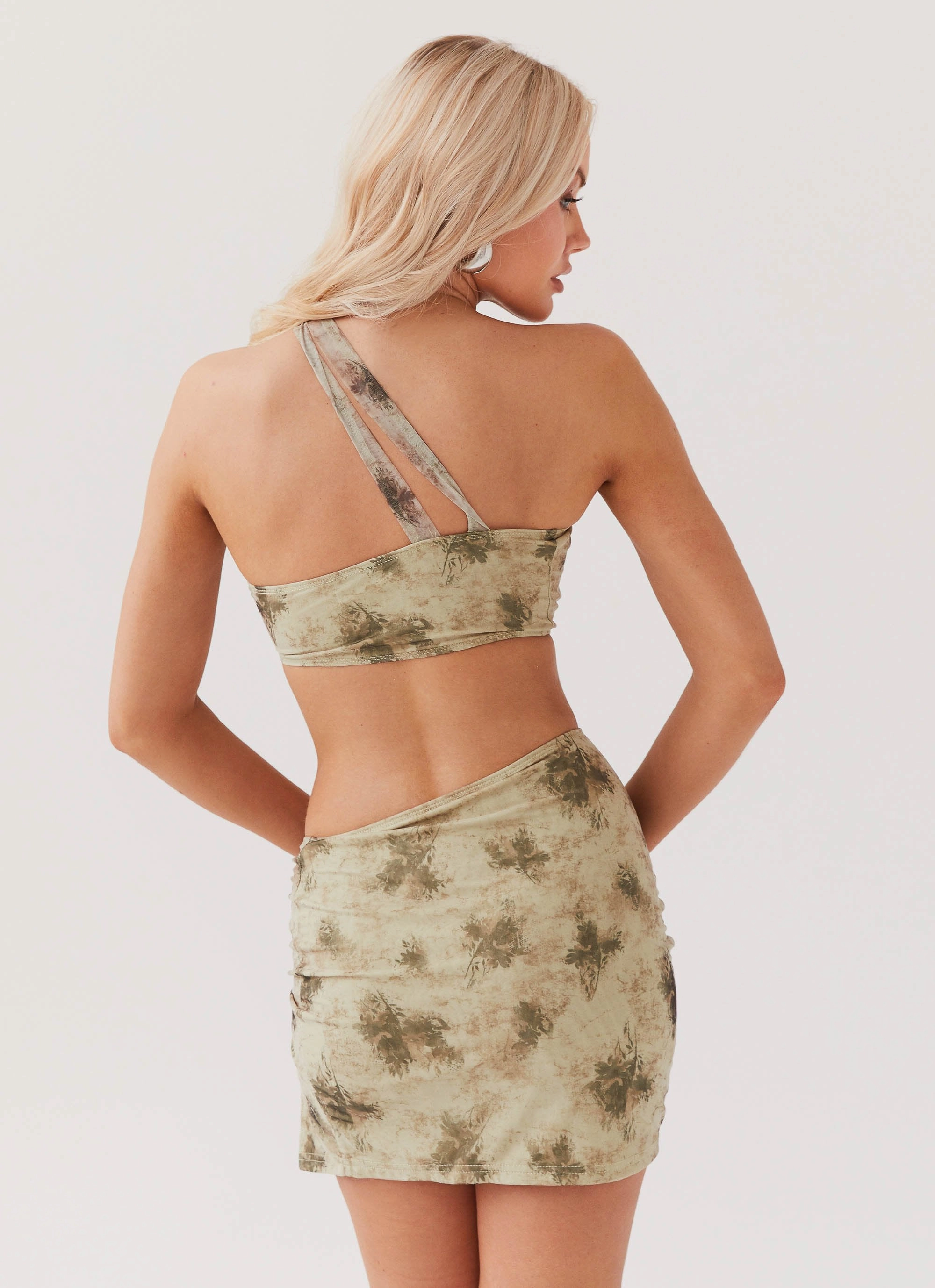 Koralie Cut Out Mini Dress - Sage Smoke soft look Quick Match
