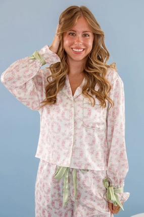Layered Shoulder Count Your Blessings Pajama Top