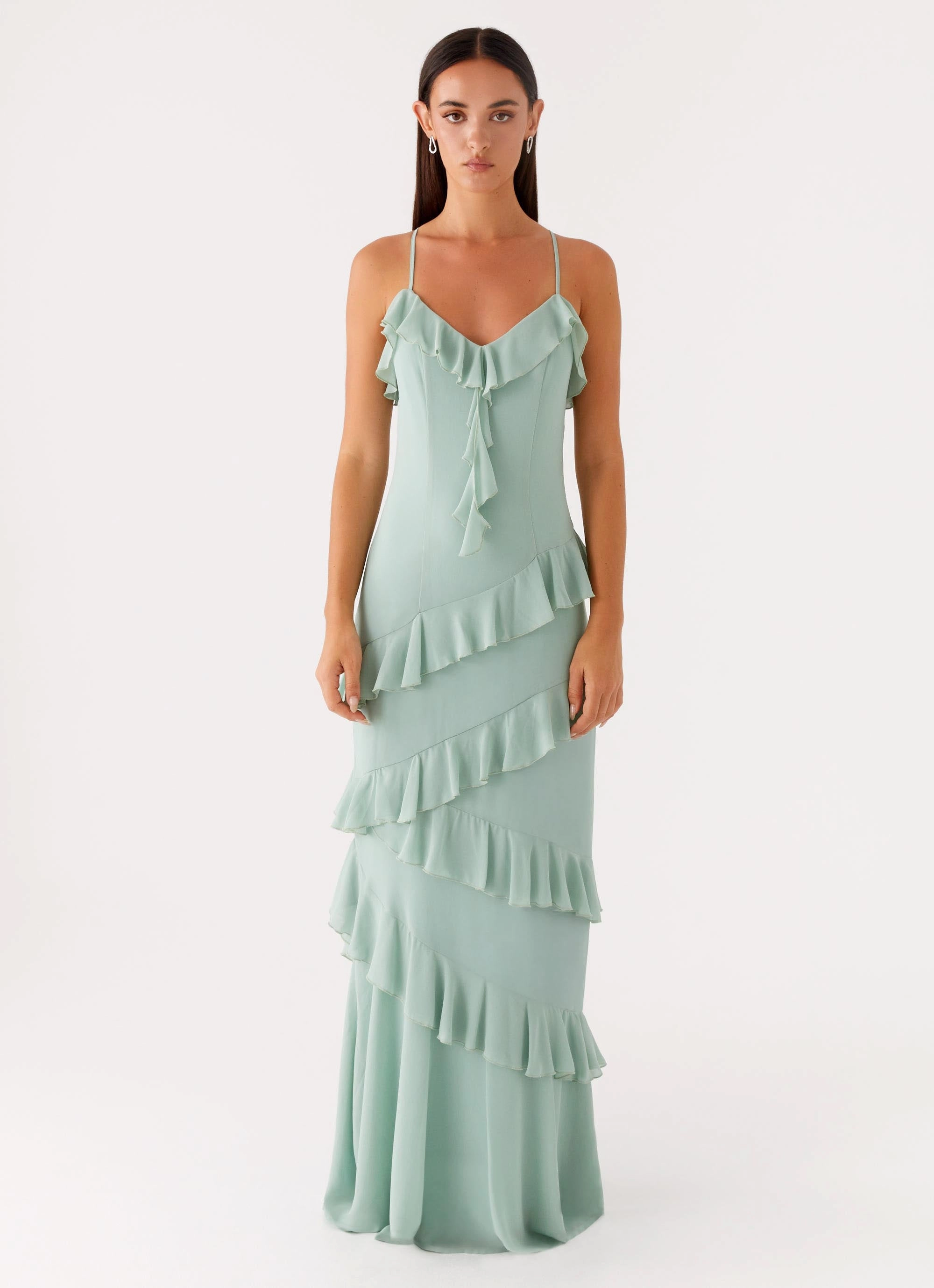 Country Club Maxi Dress - Sage Sleek Texture