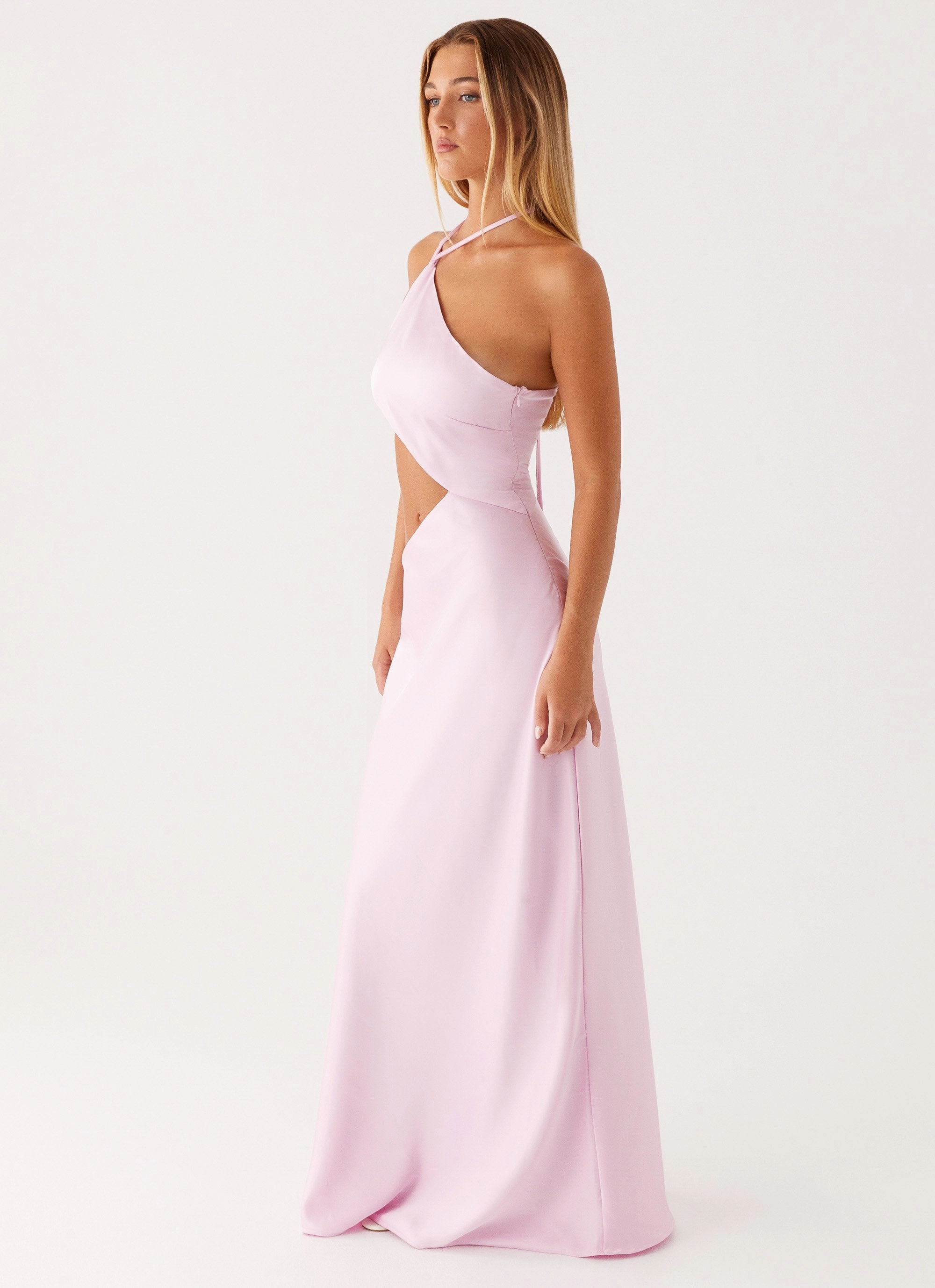 Courtney Maxi Dress - Pink Tiered Skirt Winter Layering