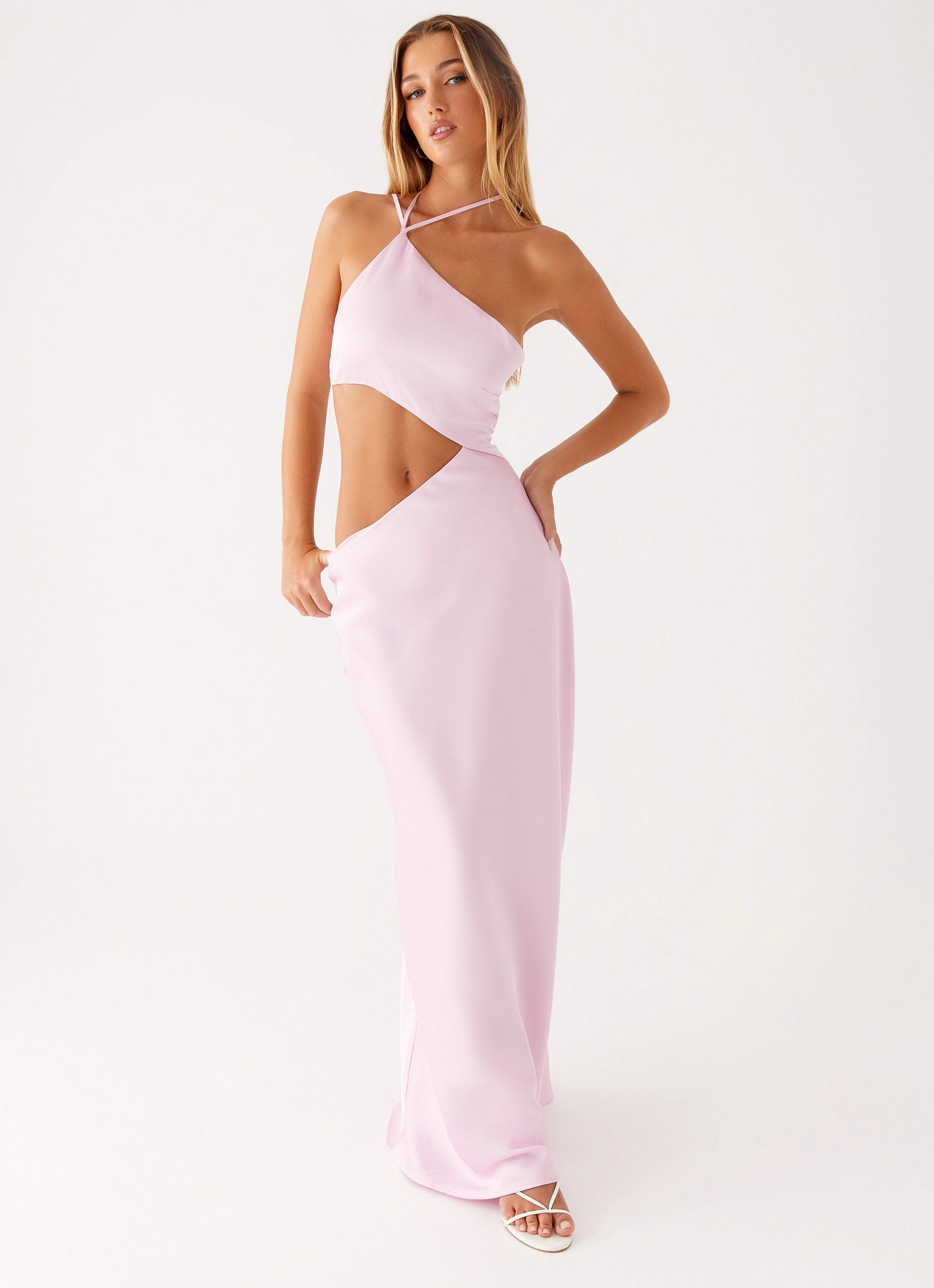 Courtney Maxi Dress - Pink Textured Look