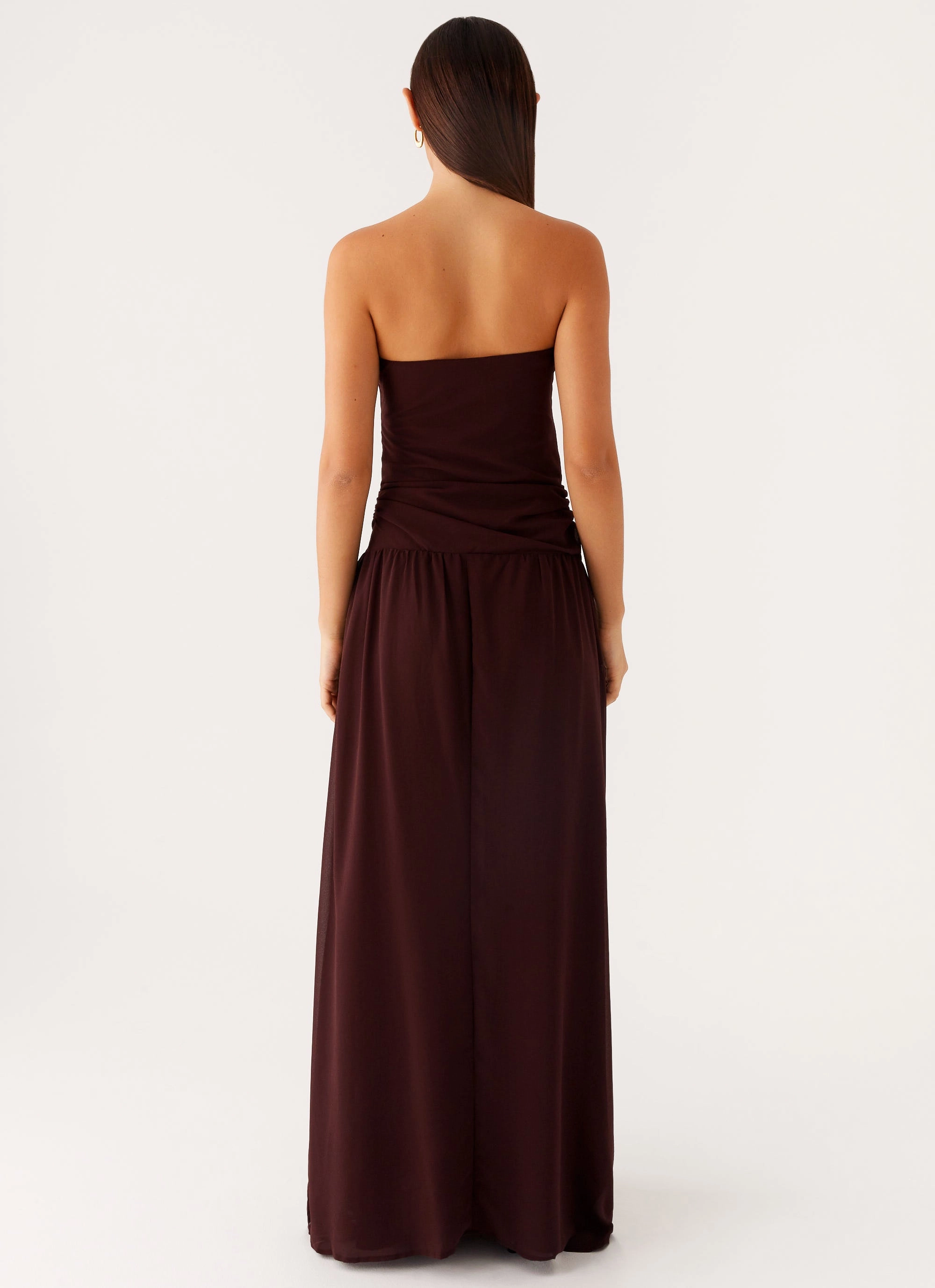 Insulating-Lining Covia Strapless Maxi Dress - Dark Chocolate