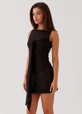 Midnight Muse Lace Mini Dress - Black Lightweight-Structure Coffee Break