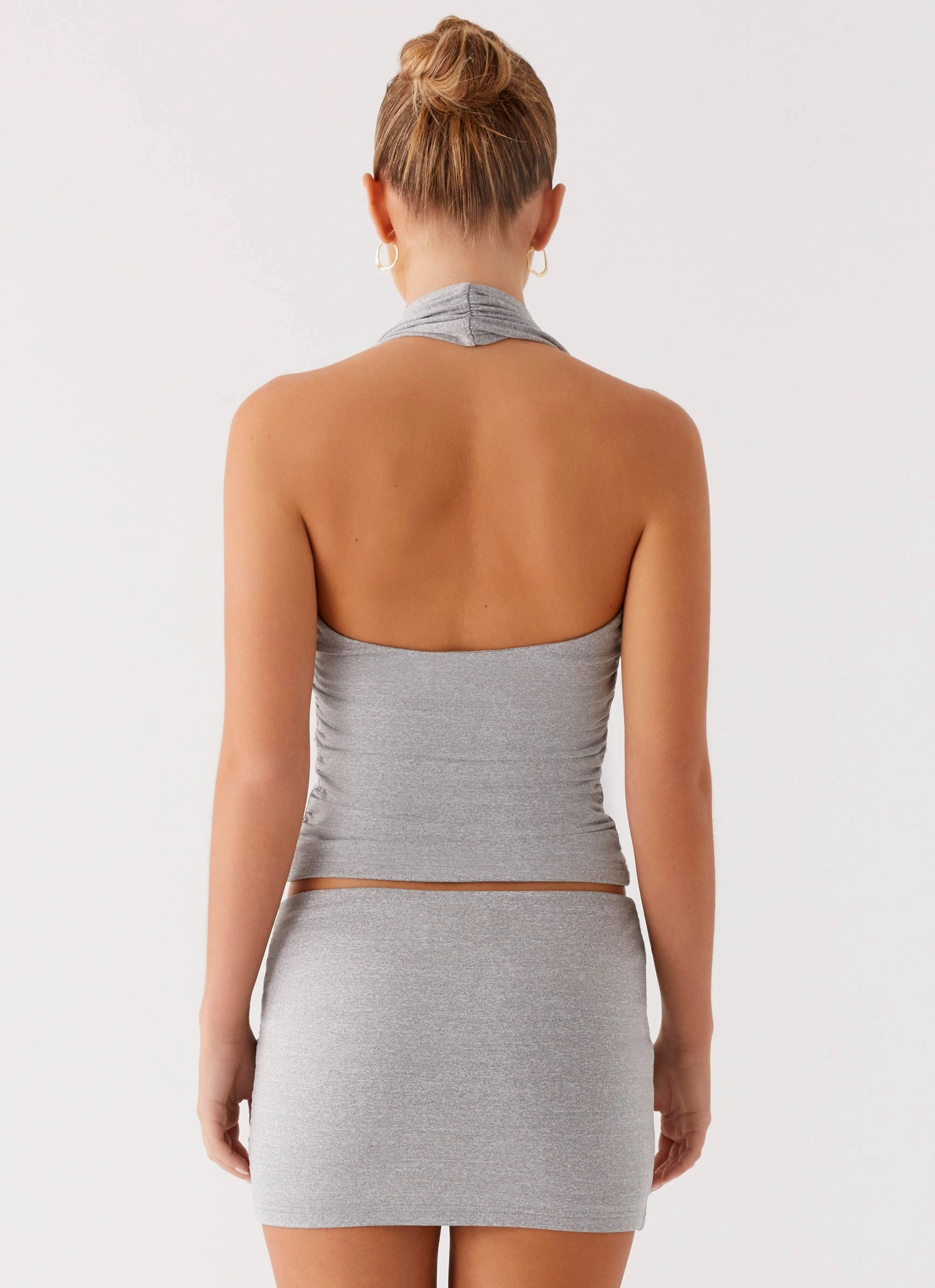 Amia Mini Skirt - Grey Marle Wrinkle Resistant