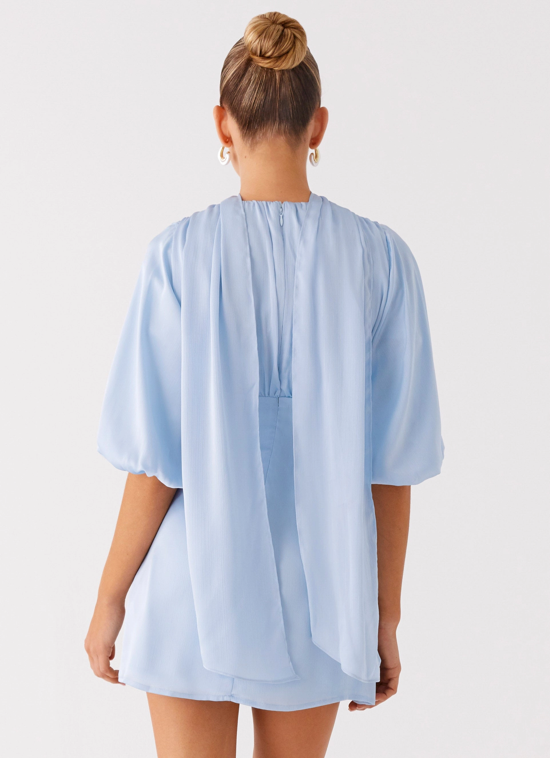Mary Mini Dress - Blue Side-Pocket