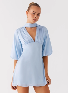 Spring Vibe Mary Mini Dress - Blue