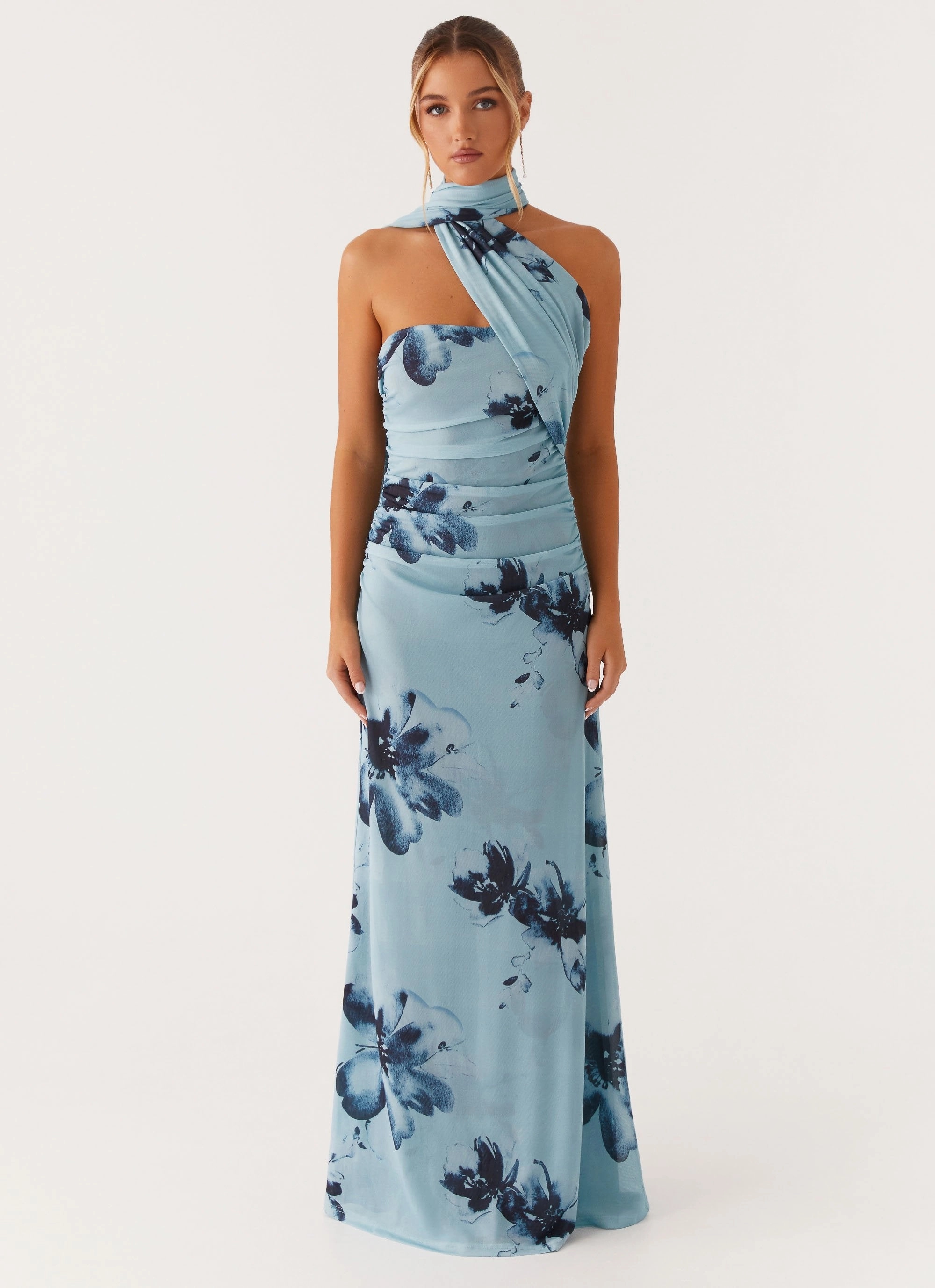 Songbird Maxi Dress - Blue Black Floral Chill Fashion Simple Touch