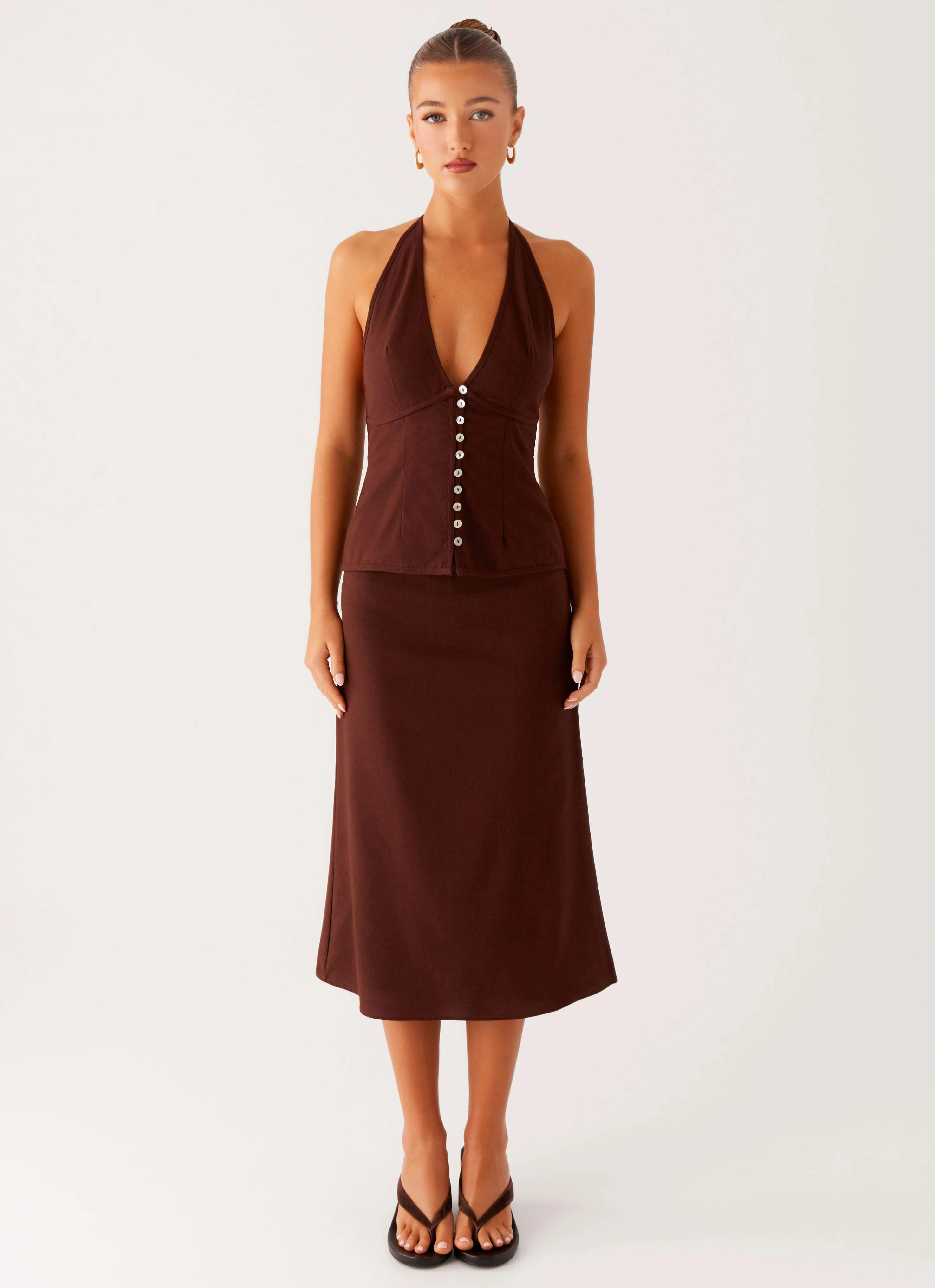 Esther Midi Skirt - Chocolate Breath Friendly
