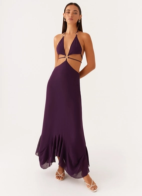 Bronx Halterneck Maxi Dress - Mulberry Seasonal Must-Have