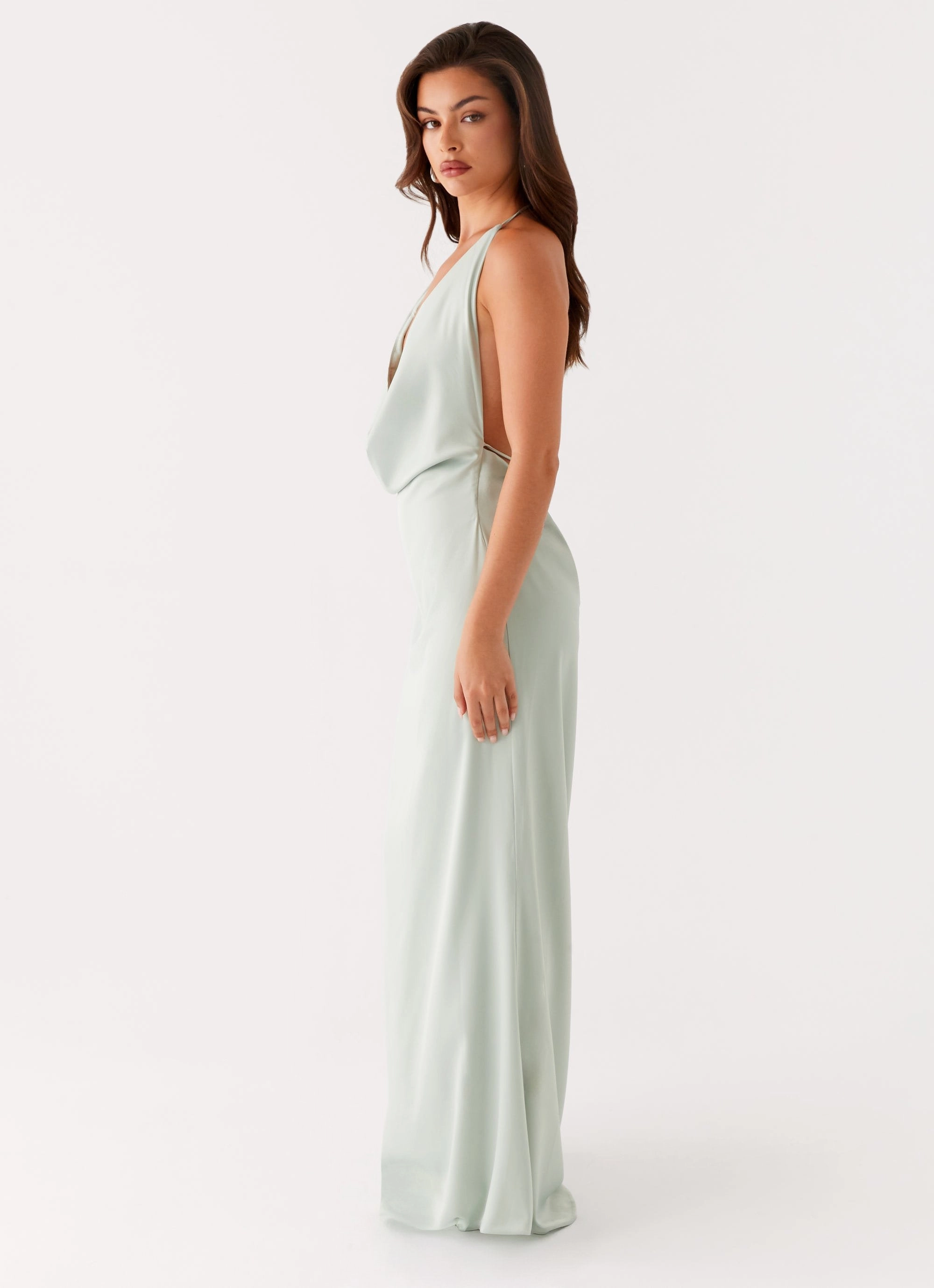 Contrast-Panel Seasonal Essential Noemi Maxi Dress - Sage