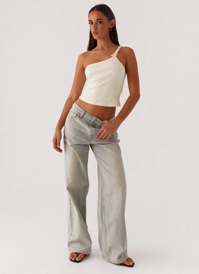 Keanna Low Rise Denim Jeans - Vintage Anti Pilling
