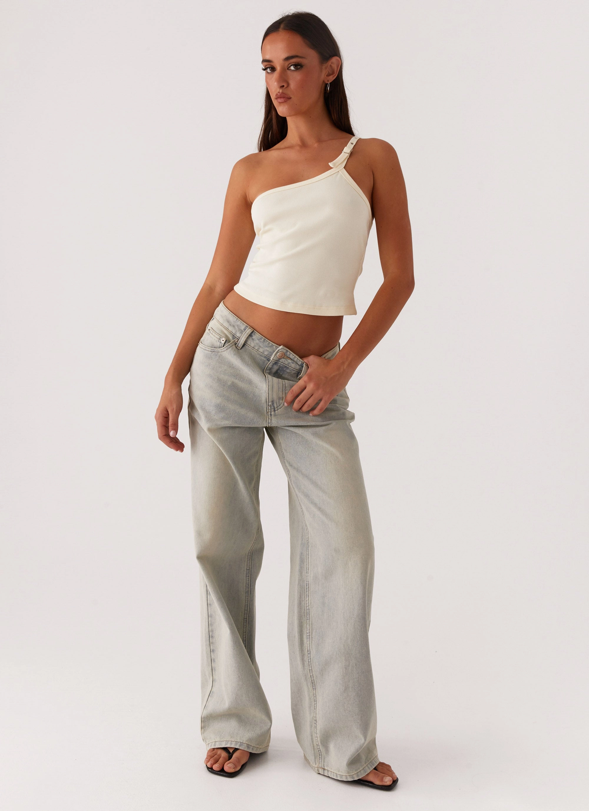 Keanna Low Rise Denim Jeans - Vintage Anti Pilling