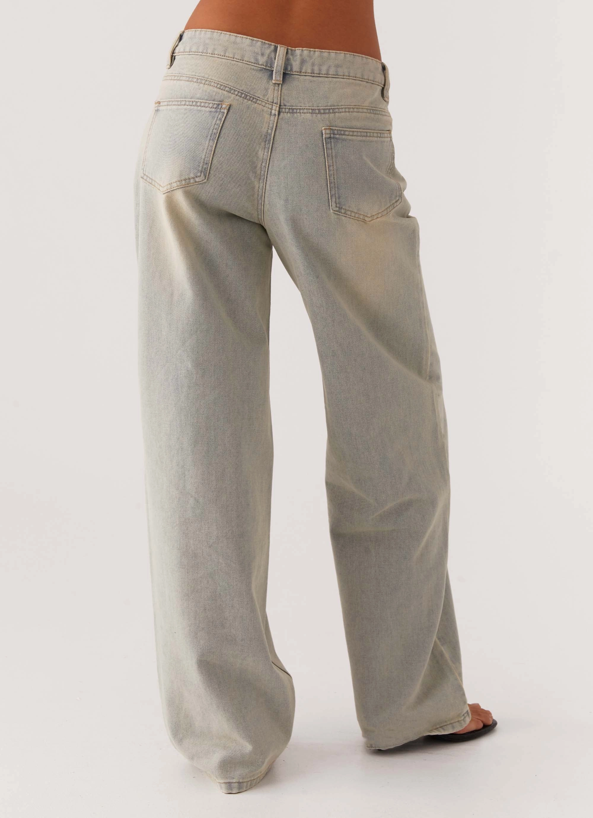 Mesh Comfort Mesh Lined Keanna Low Rise Denim Jeans - Vintage