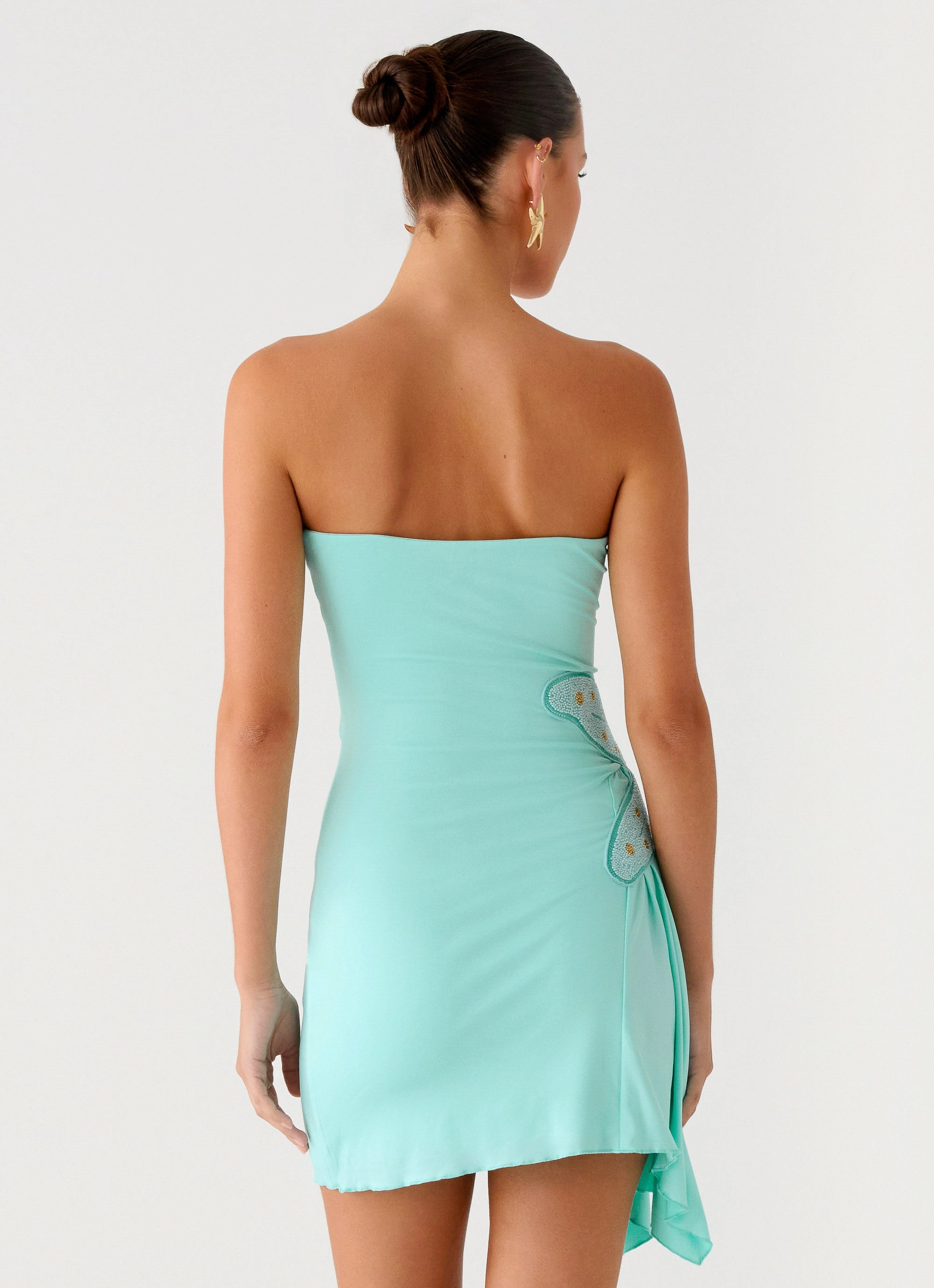 Ocean Dream Strapless Mini Dress - Turquoise Chic Design