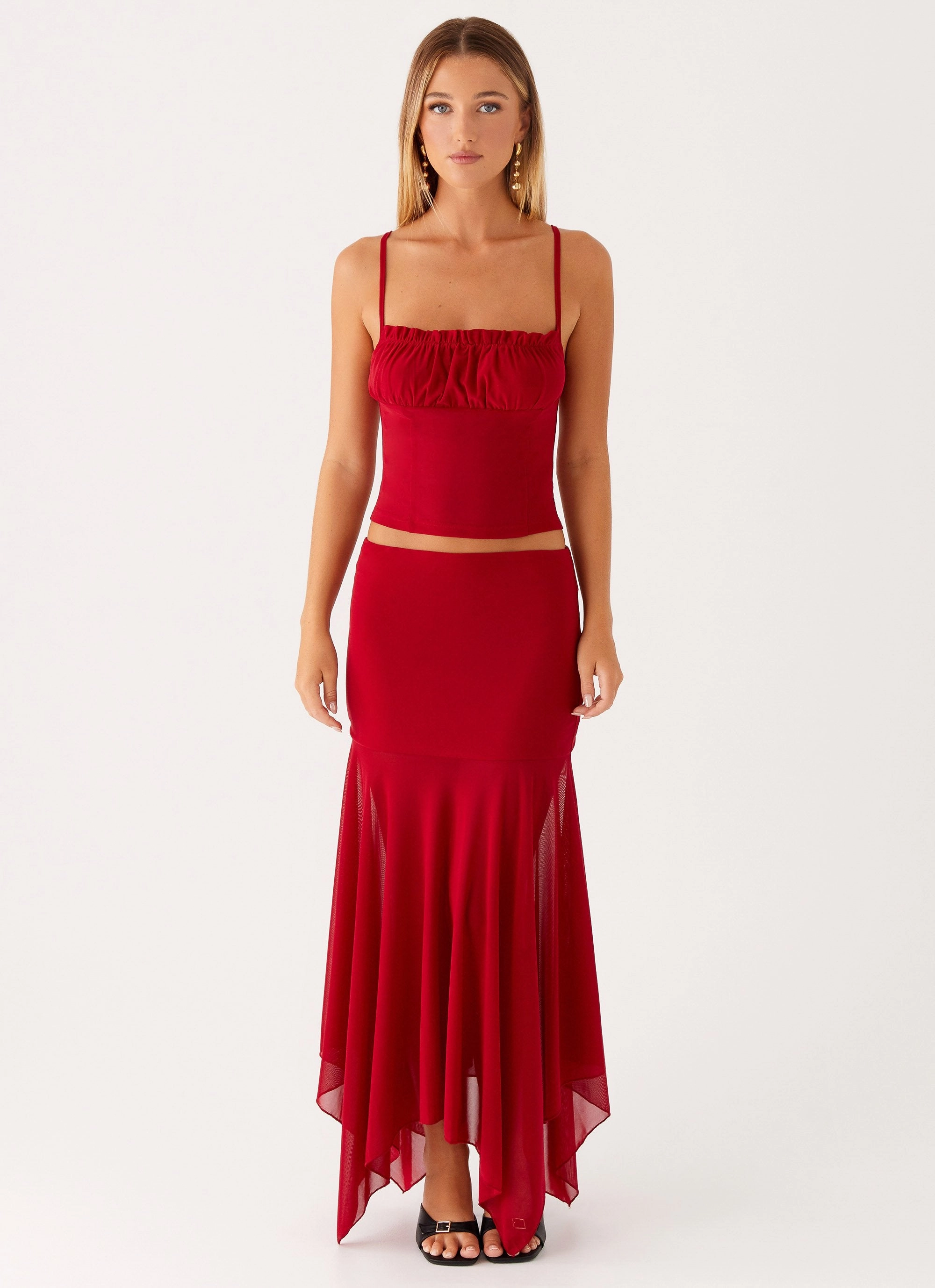 Relaxed Comfort Wear Dionne Maxi Skirt - Red