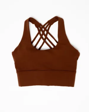 Crisscross Crop Sports Bra | Mocha
