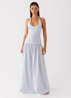 Cristina Halter Maxi Dress - Cornflower Blue Flower Grace Pure Motion