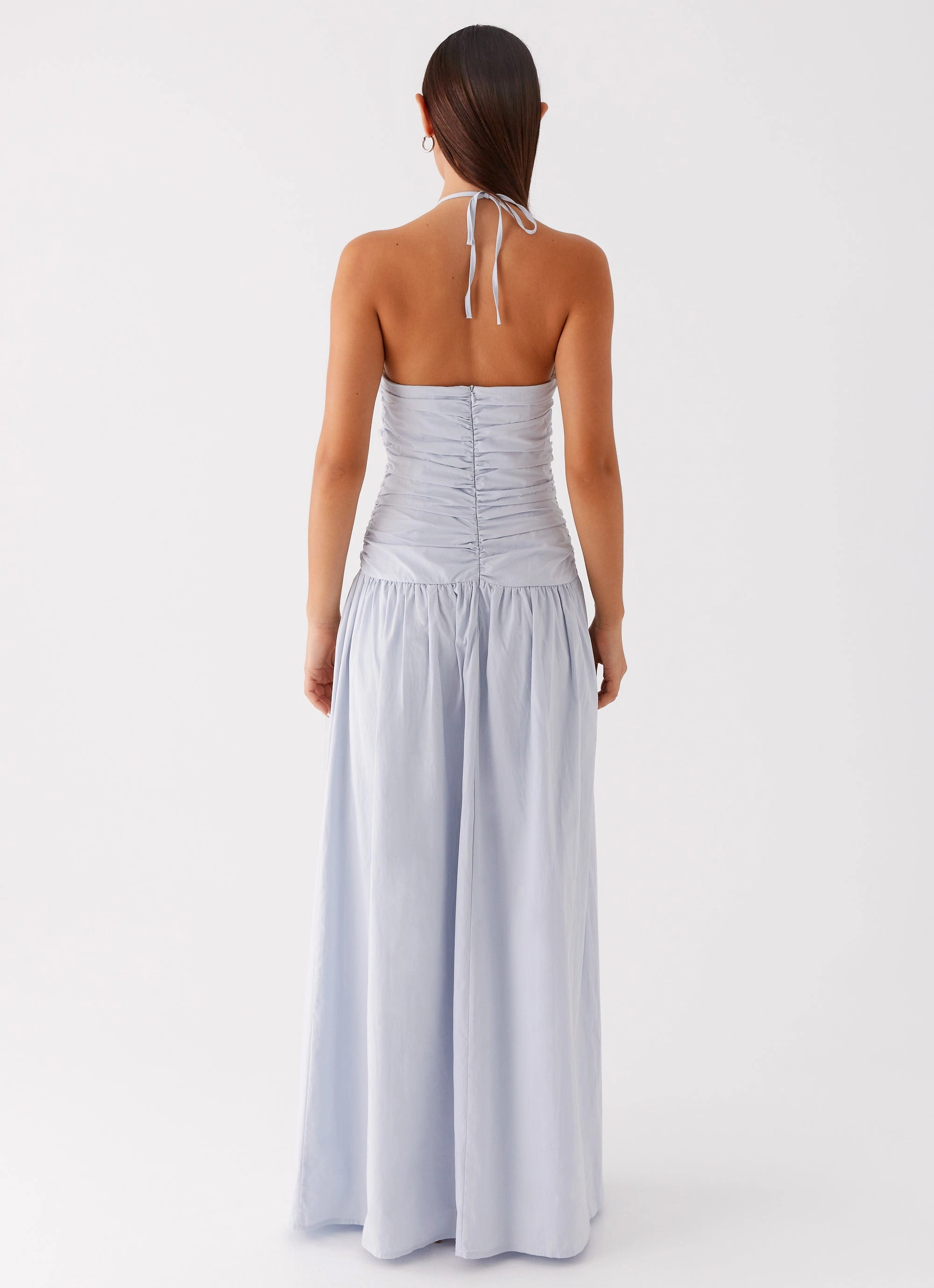 Cristina Halter Maxi Dress - Cornflower Blue Chilly Weather Wear