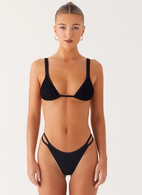 Croatia Bikini Bottoms - Black Tear-resistant