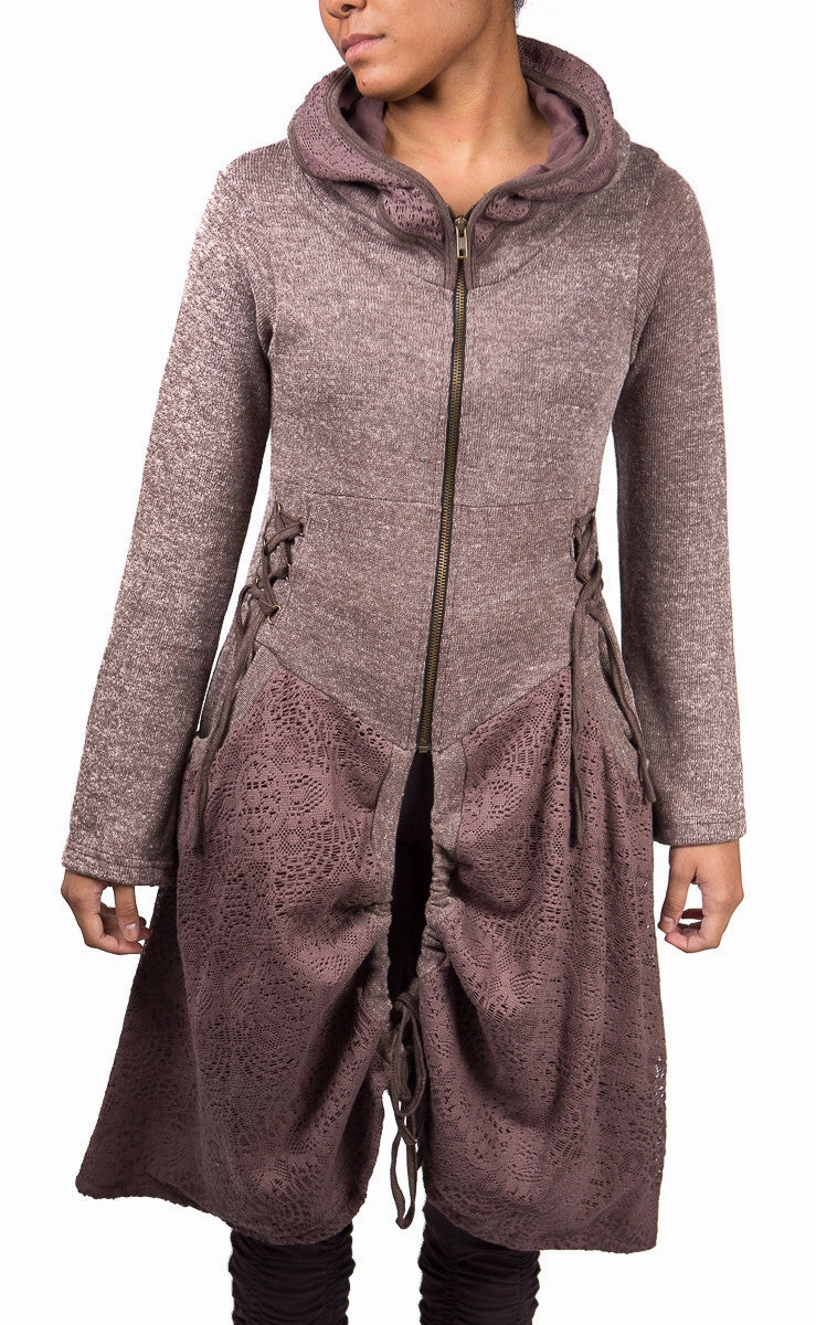 Thermal Regulating Hoodie MultiPocket Layout Crochet Jacket
