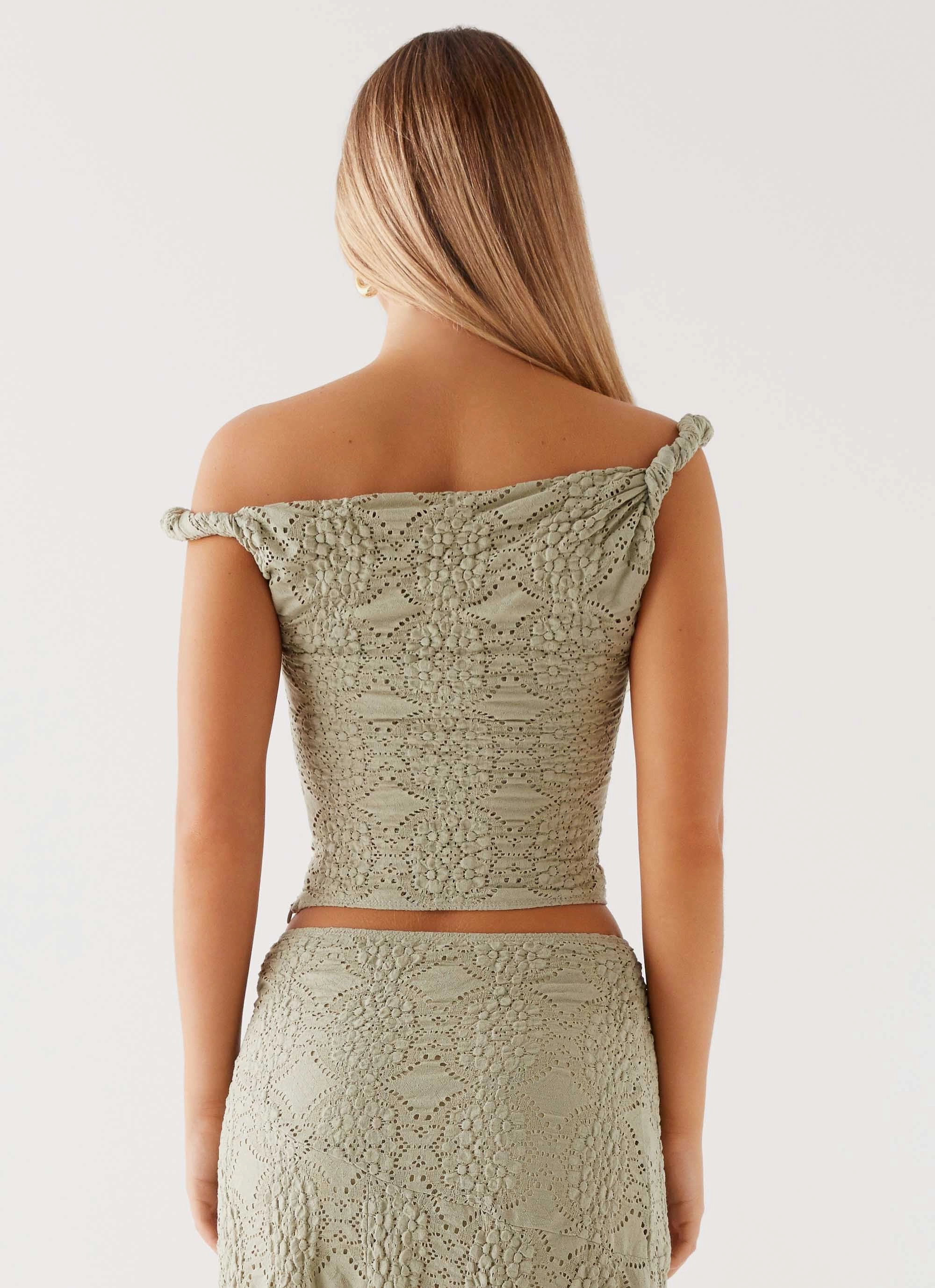 WeightedHem NonRestrictive Fit Diamond Sky Top - Sage