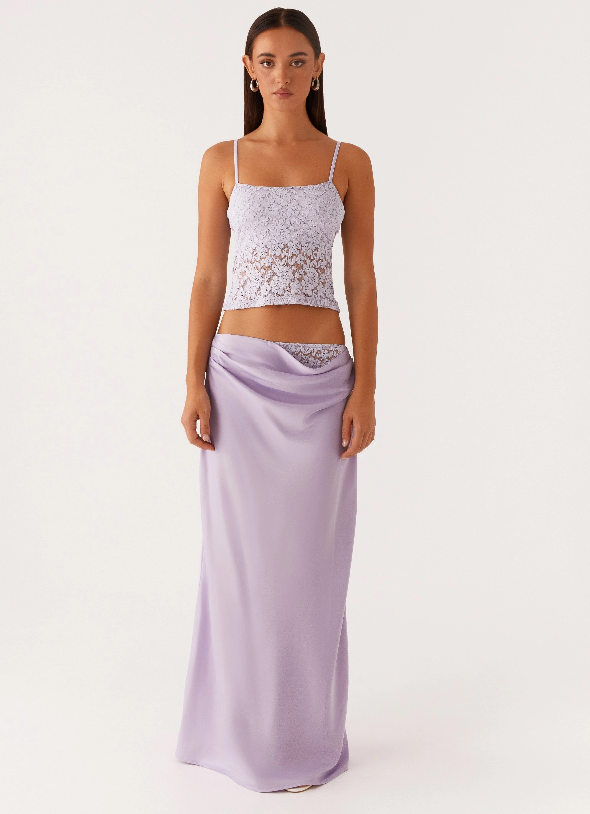 SoftFeel Fabric Breathable back panel Nancy Lace Top - Lilac