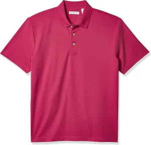 Cubavera mens Essential Textured Performance Polo Shirt, Moisture-wicking Technology