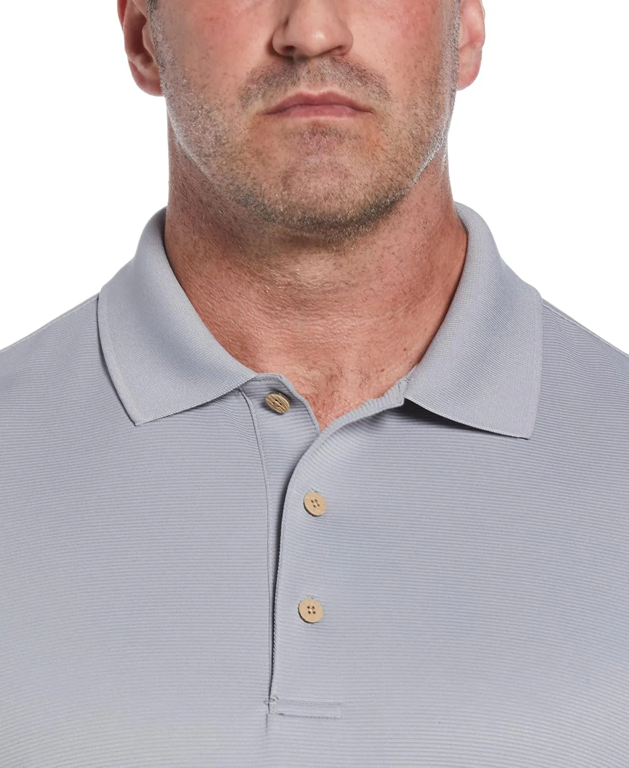 Cubavera mens Essential Textured Performance Polo Shirt, Moisture-wicking Technology