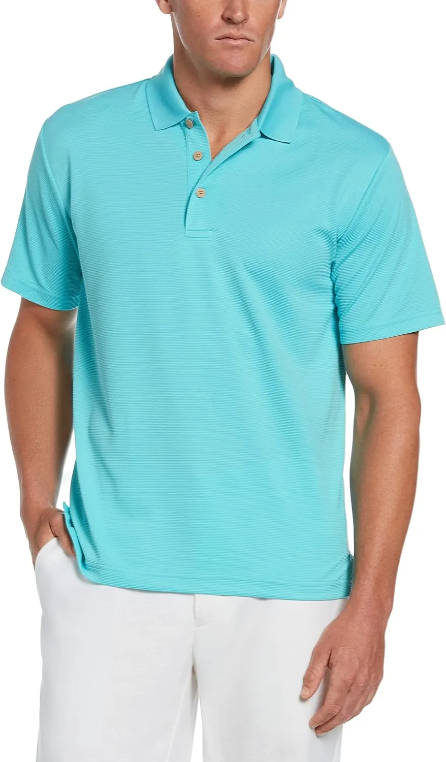 Cubavera mens Essential Textured Performance Polo Shirt, Moisture-wicking Technology