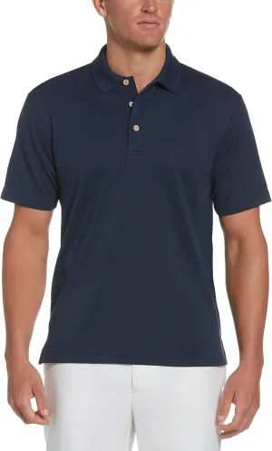 Cubavera mens Essential Textured Performance Polo Shirt, Moisture-wicking Technology