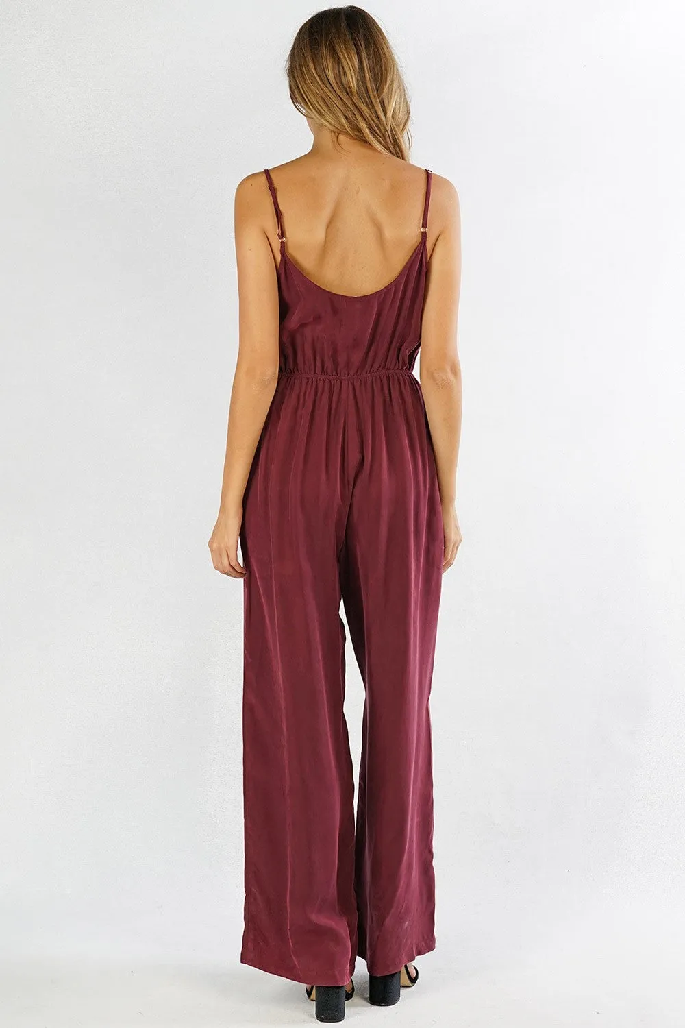Cupro Spaghetti Strap Jumpsuit
