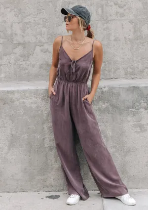 Cupro Spaghetti Strap Jumpsuit