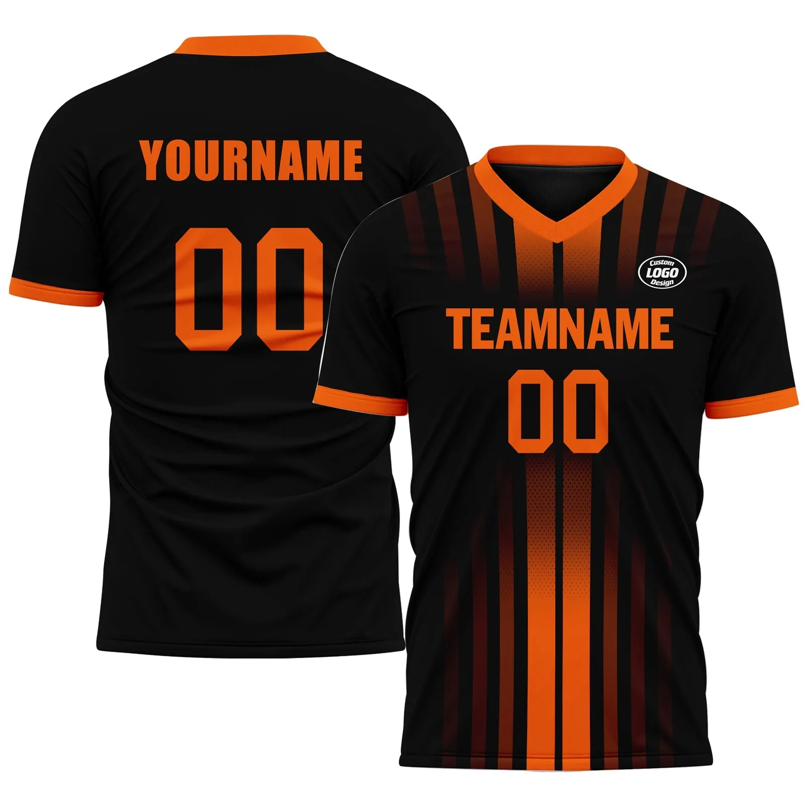 Custom Black Yellow Soccer Sets Jersey Personalized SCJ101-D020131-3
