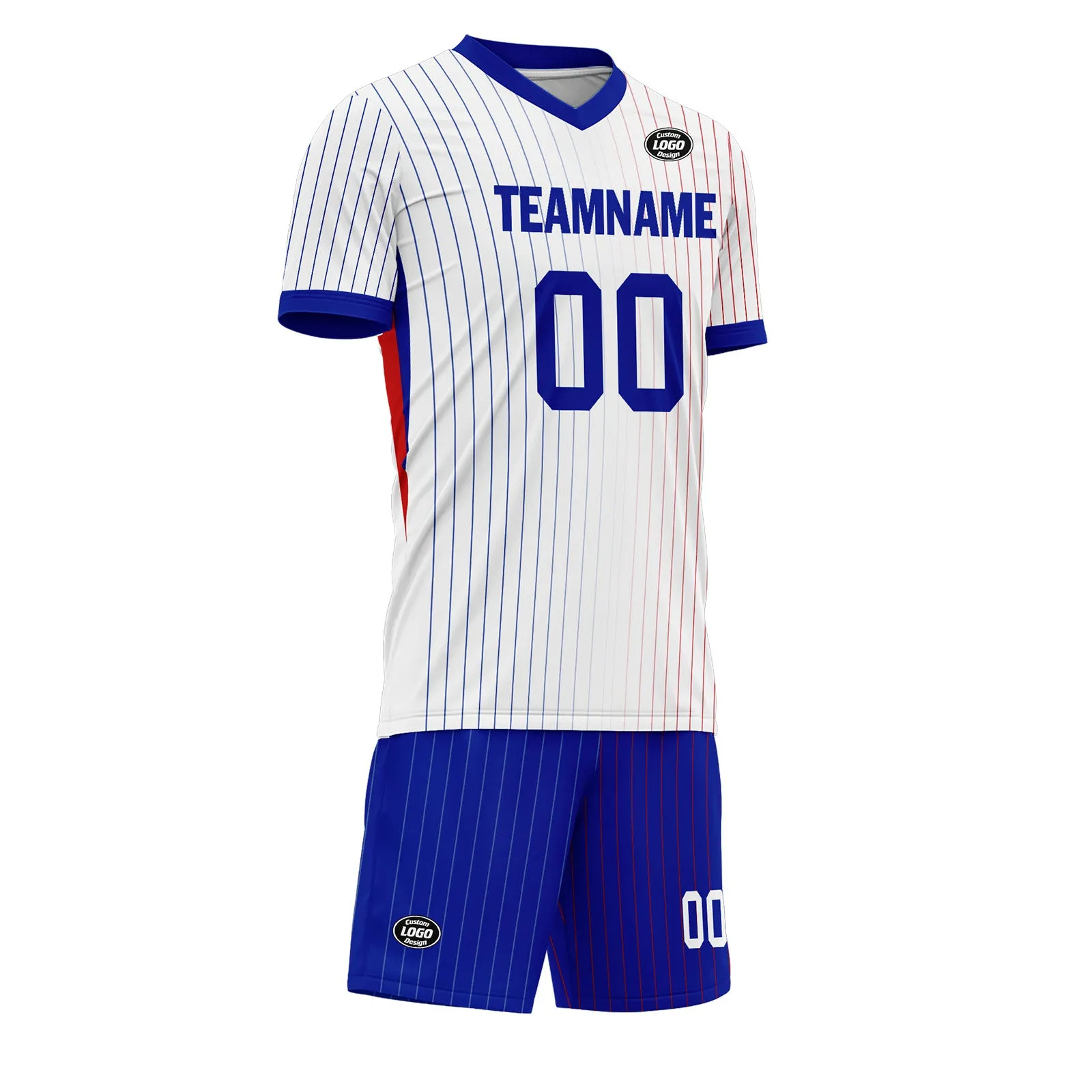 Custom France White Blue Soccer Sets Jersey Personalized SCJ101-D06141