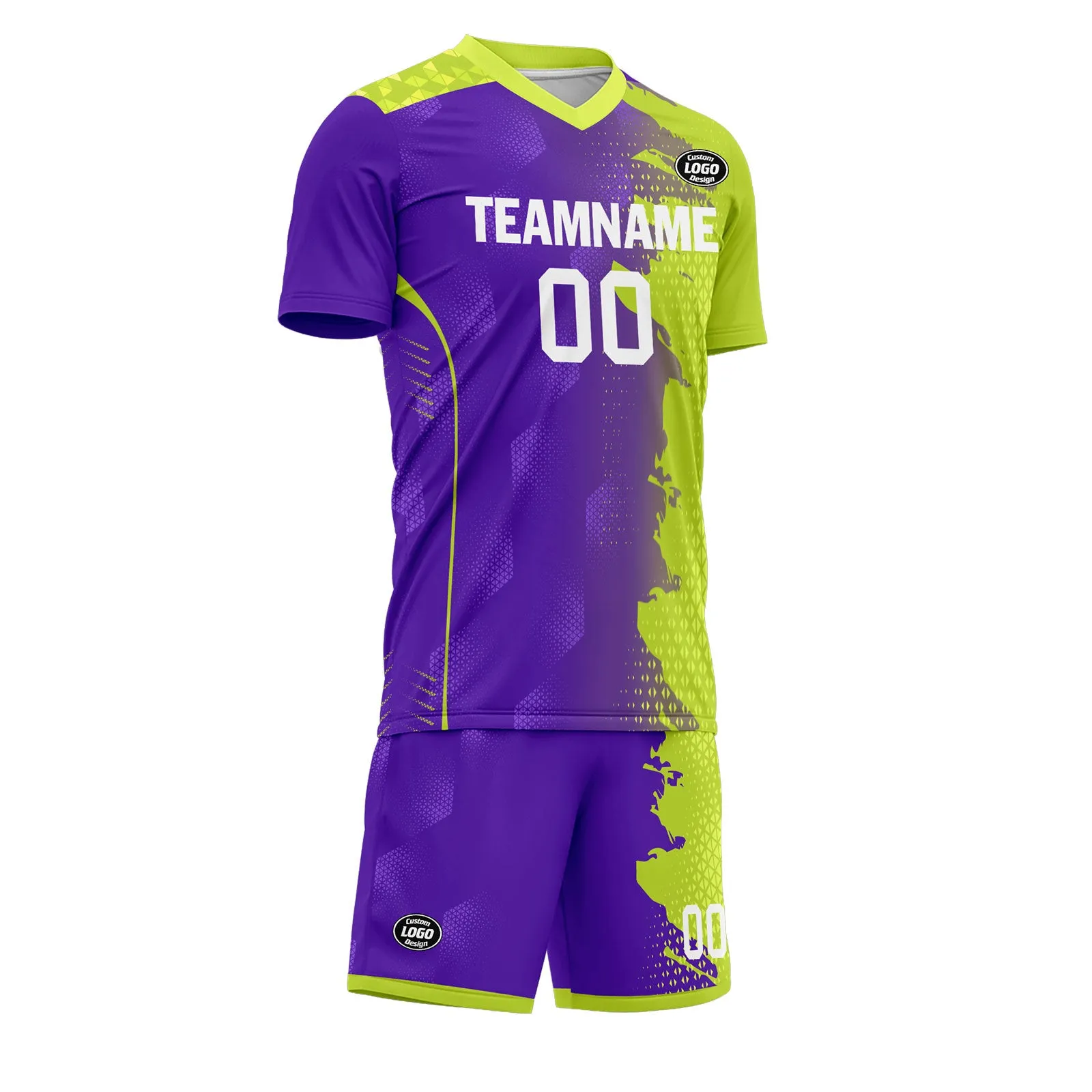 Custom Purple Green Soccer Sets Jersey Personalized SCJ101-D020210-4