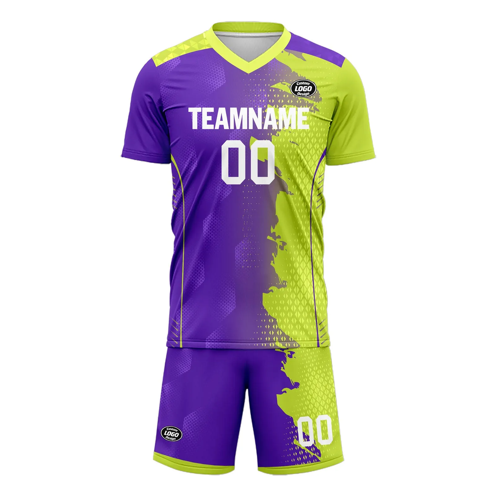 Custom Purple Green Soccer Sets Jersey Personalized SCJ101-D020210-4