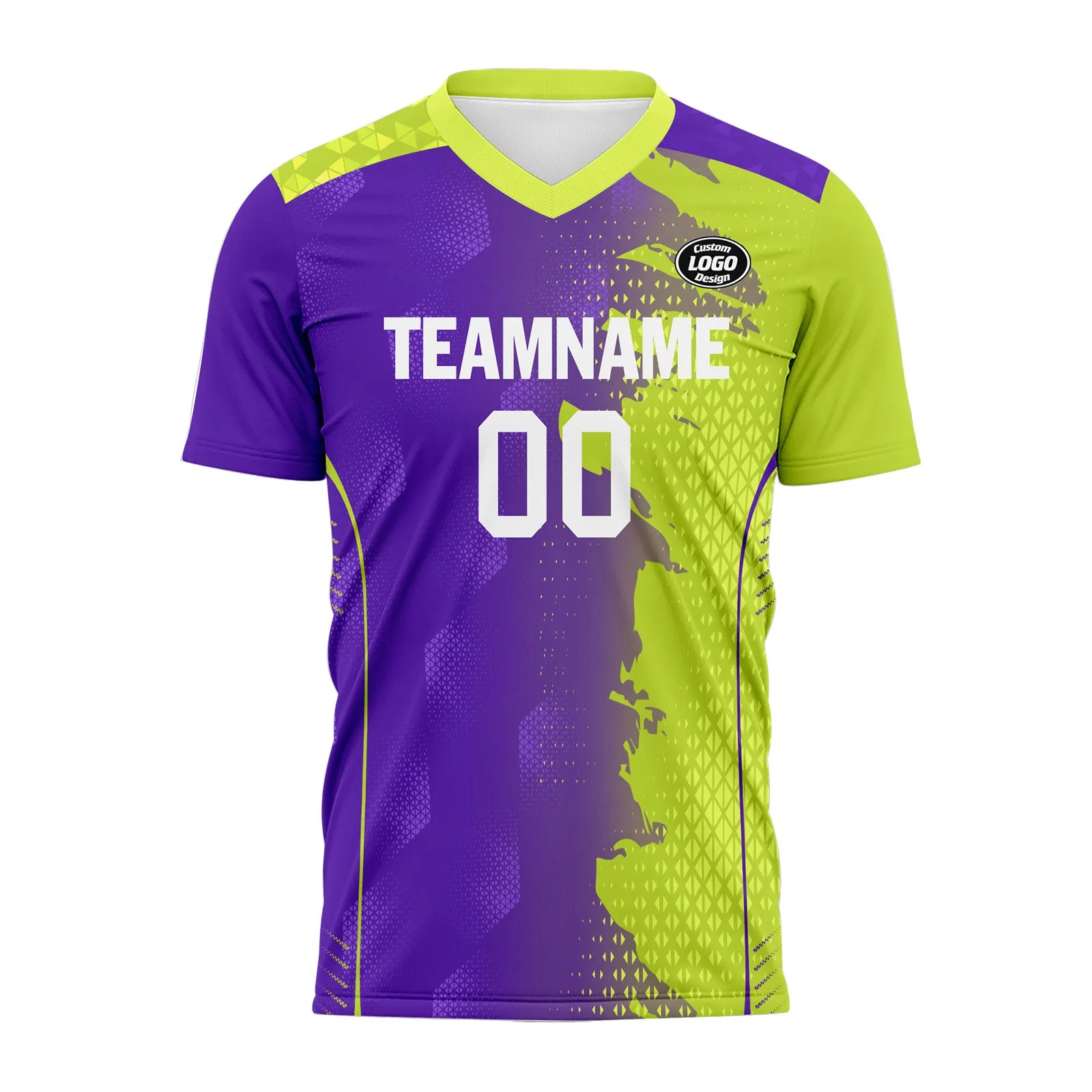 Custom Purple Green Soccer Sets Jersey Personalized SCJ101-D020210-4