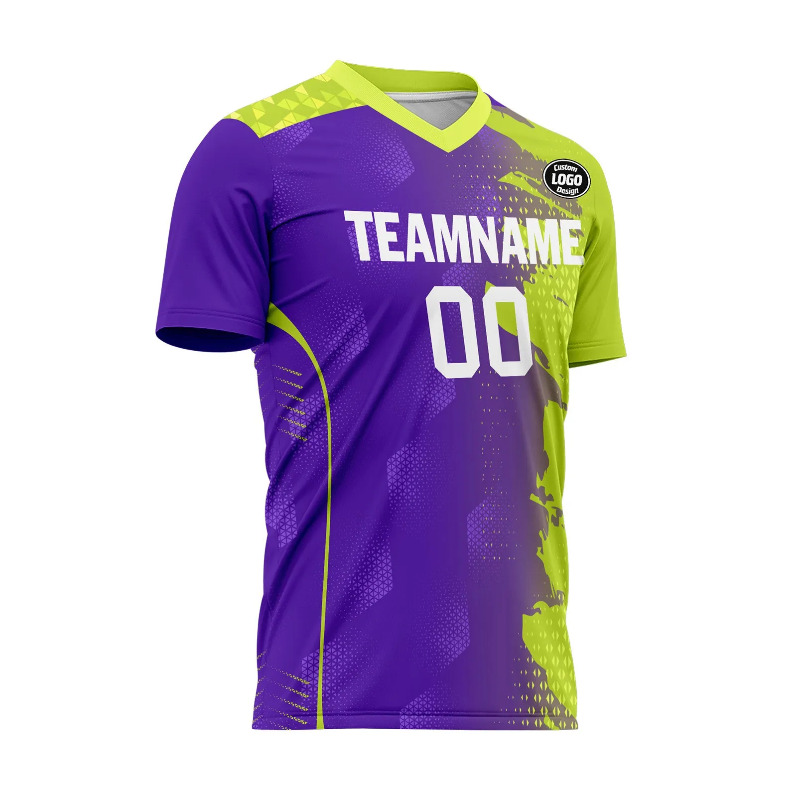 Custom Purple Green Soccer Sets Jersey Personalized SCJ101-D020210-4