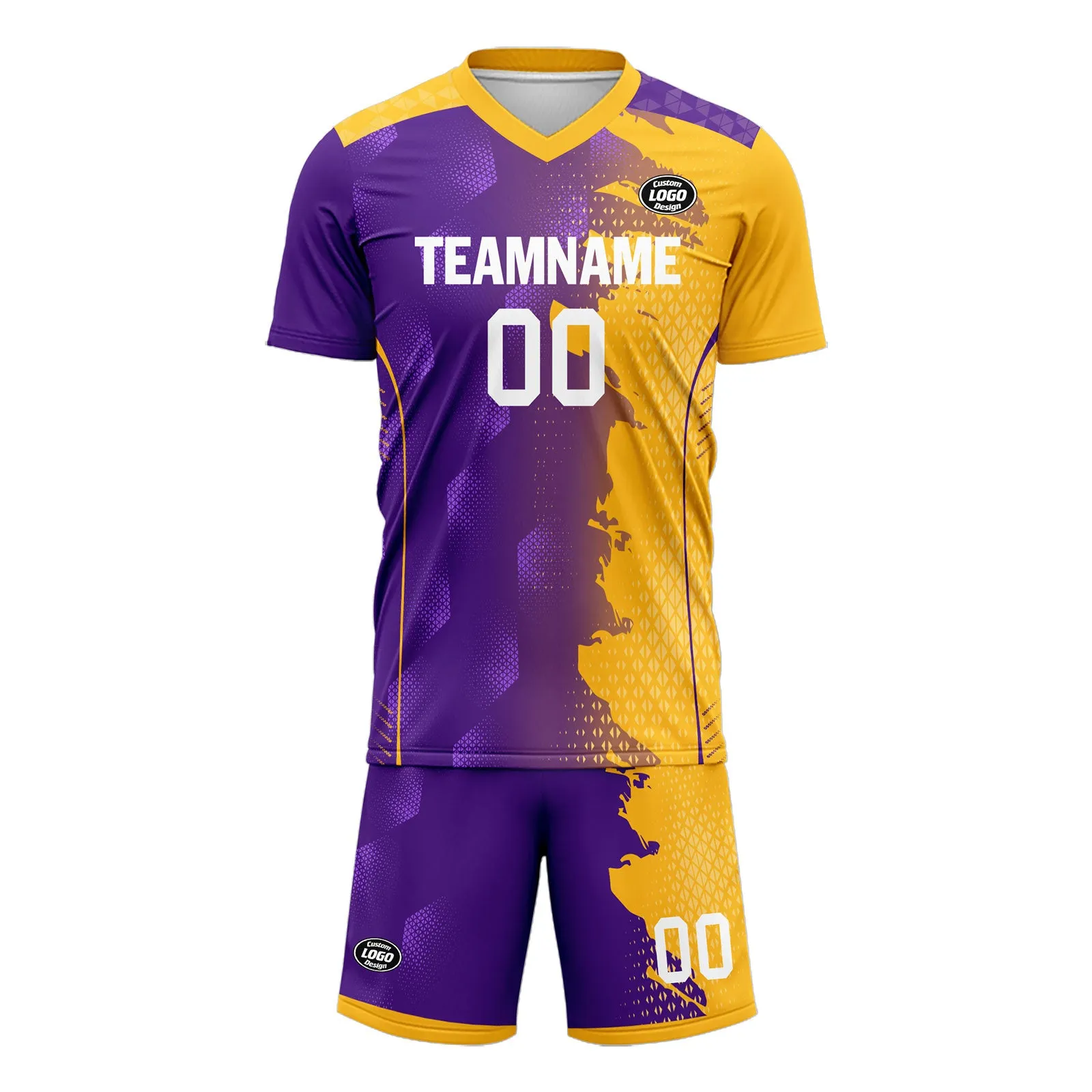 Custom Purple Yellow Soccer Sets Jersey Personalized SCJ101-D020210-10