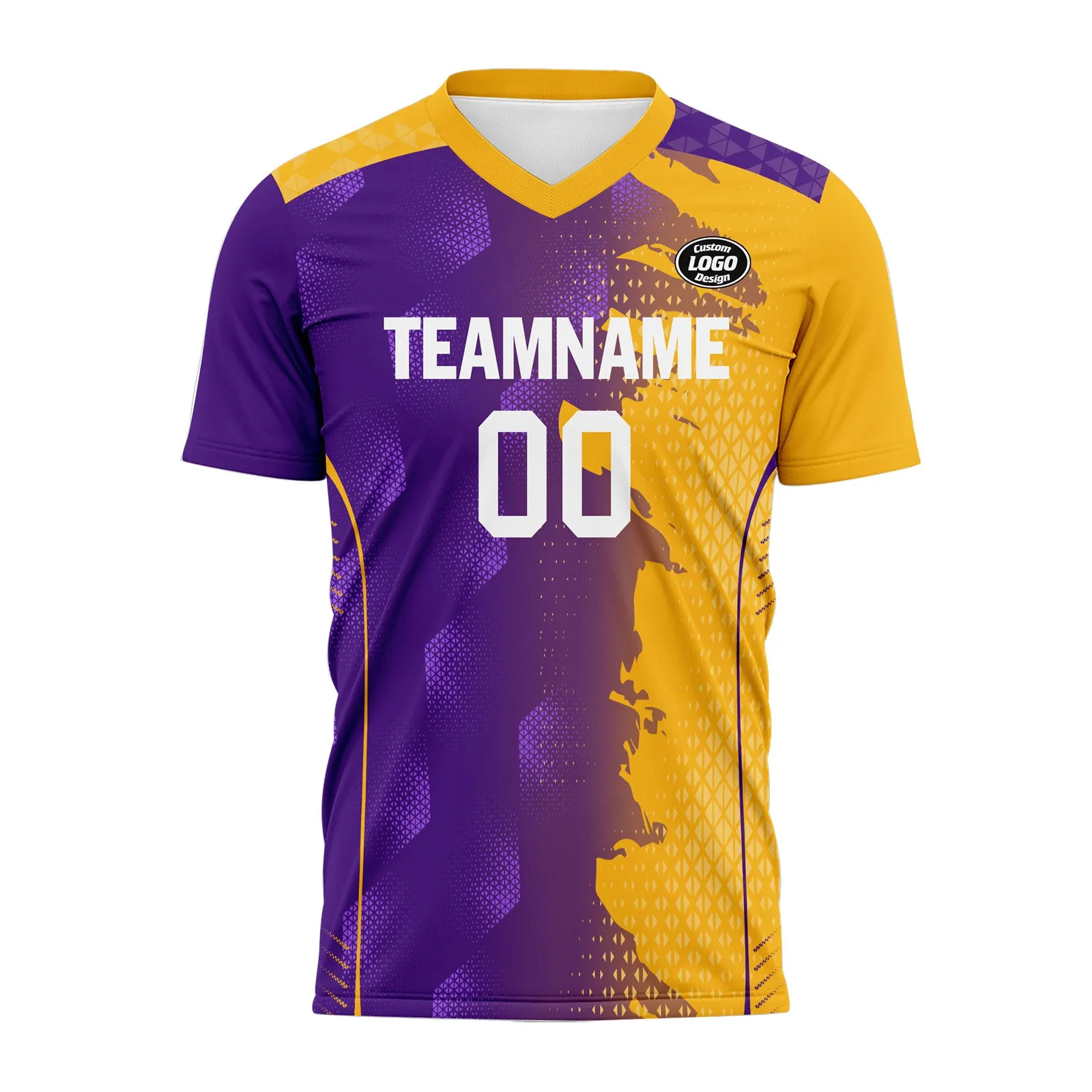Custom Purple Yellow Soccer Sets Jersey Personalized SCJ101-D020210-10