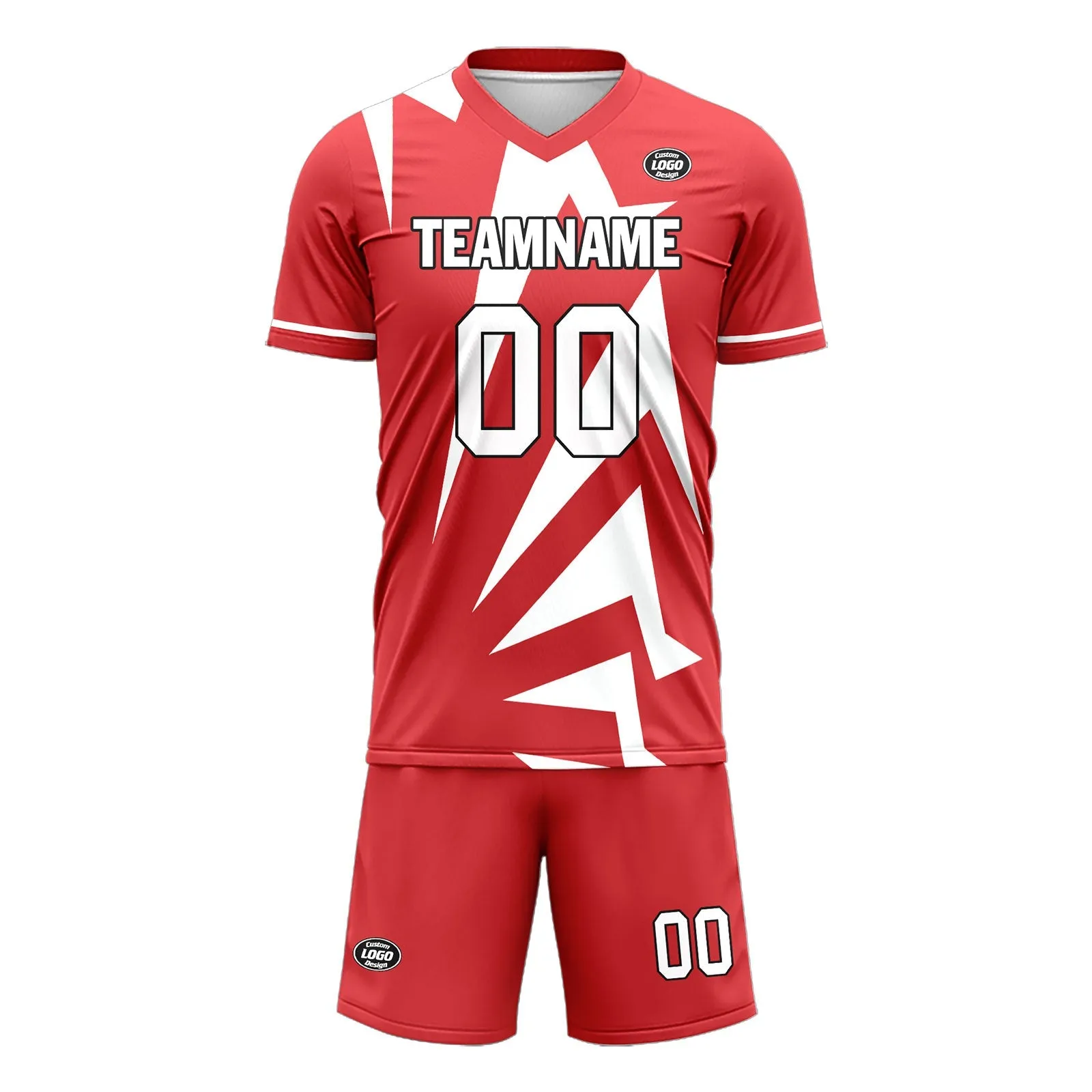 Custom Red White Soccer Sets Jersey Personalized SCJ101-D28022