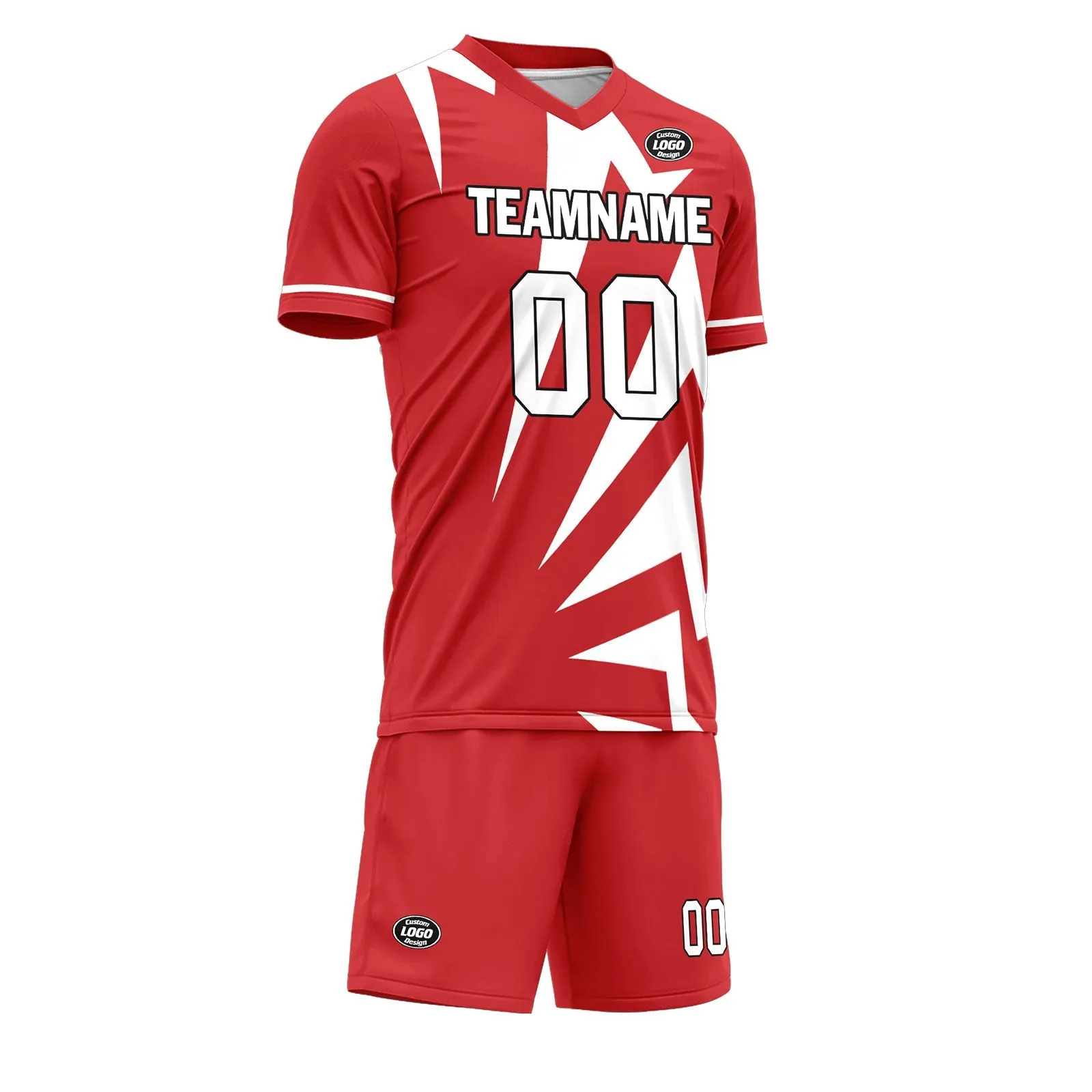 Custom Red White Soccer Sets Jersey Personalized SCJ101-D28022