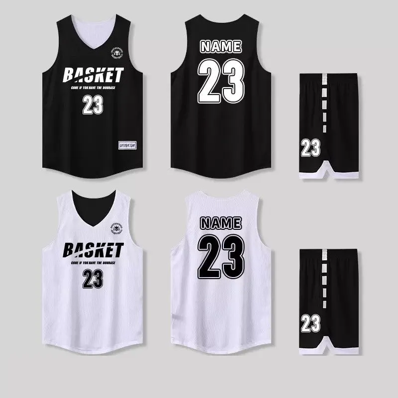Custom Reversible Mesh Basketball Jerseys with Numbers