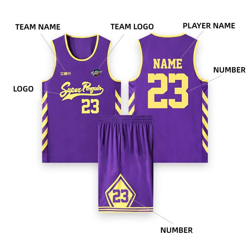 Custom Reversible Mesh Basketball Jerseys with Numbers
