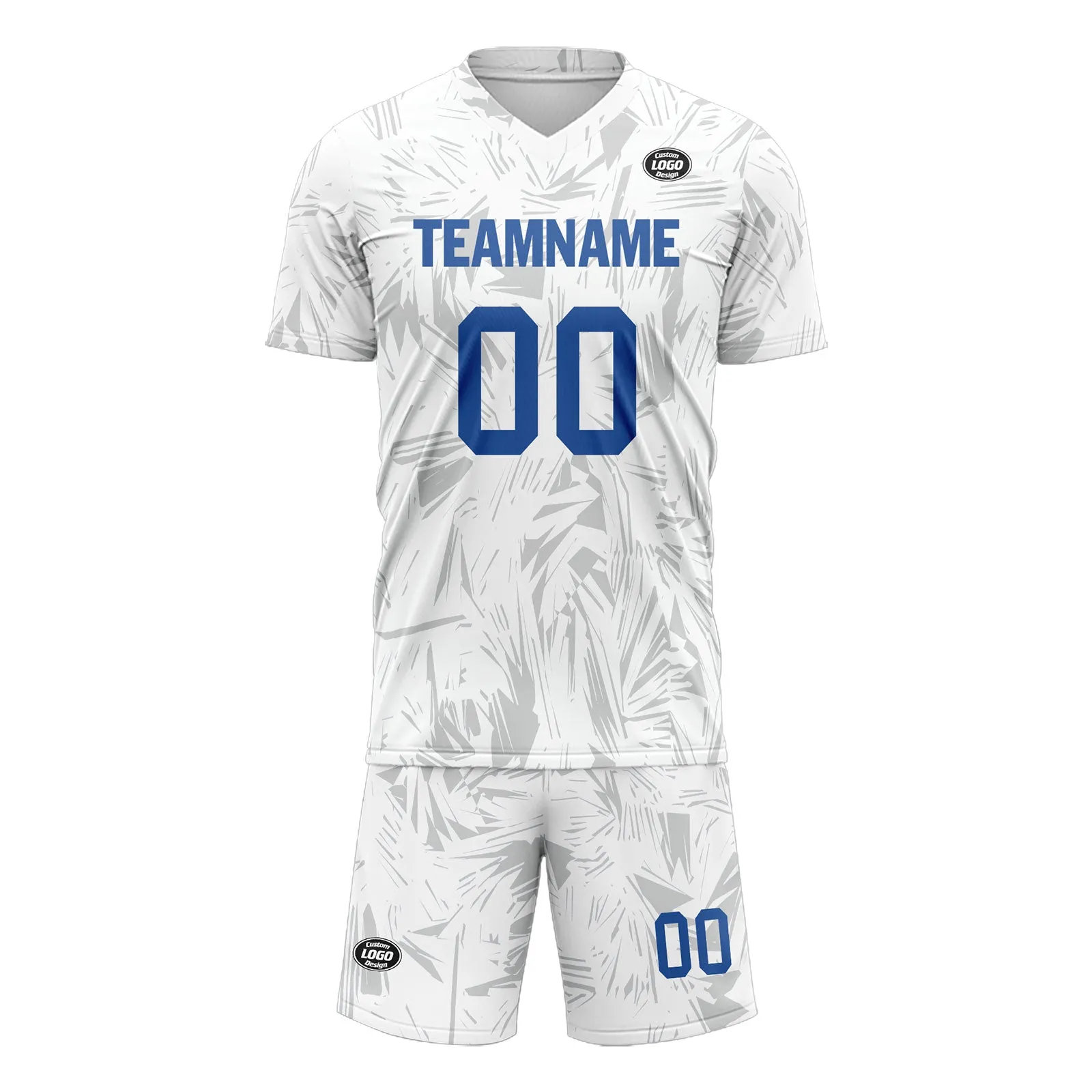 Custom White Gray Soccer Sets Jersey Personalized SCJ101-D28036
