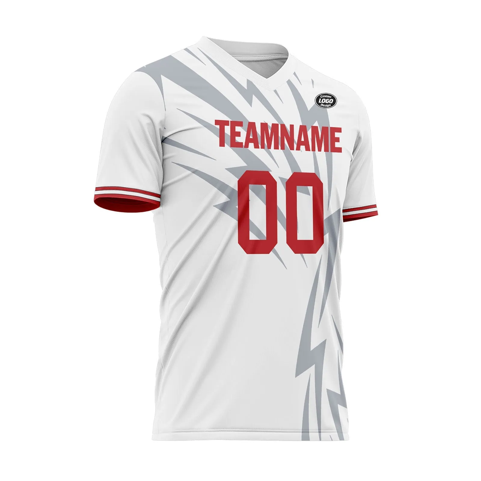Custom White Gray Soccer Sets Jersey Personalized SCJ101-D28038