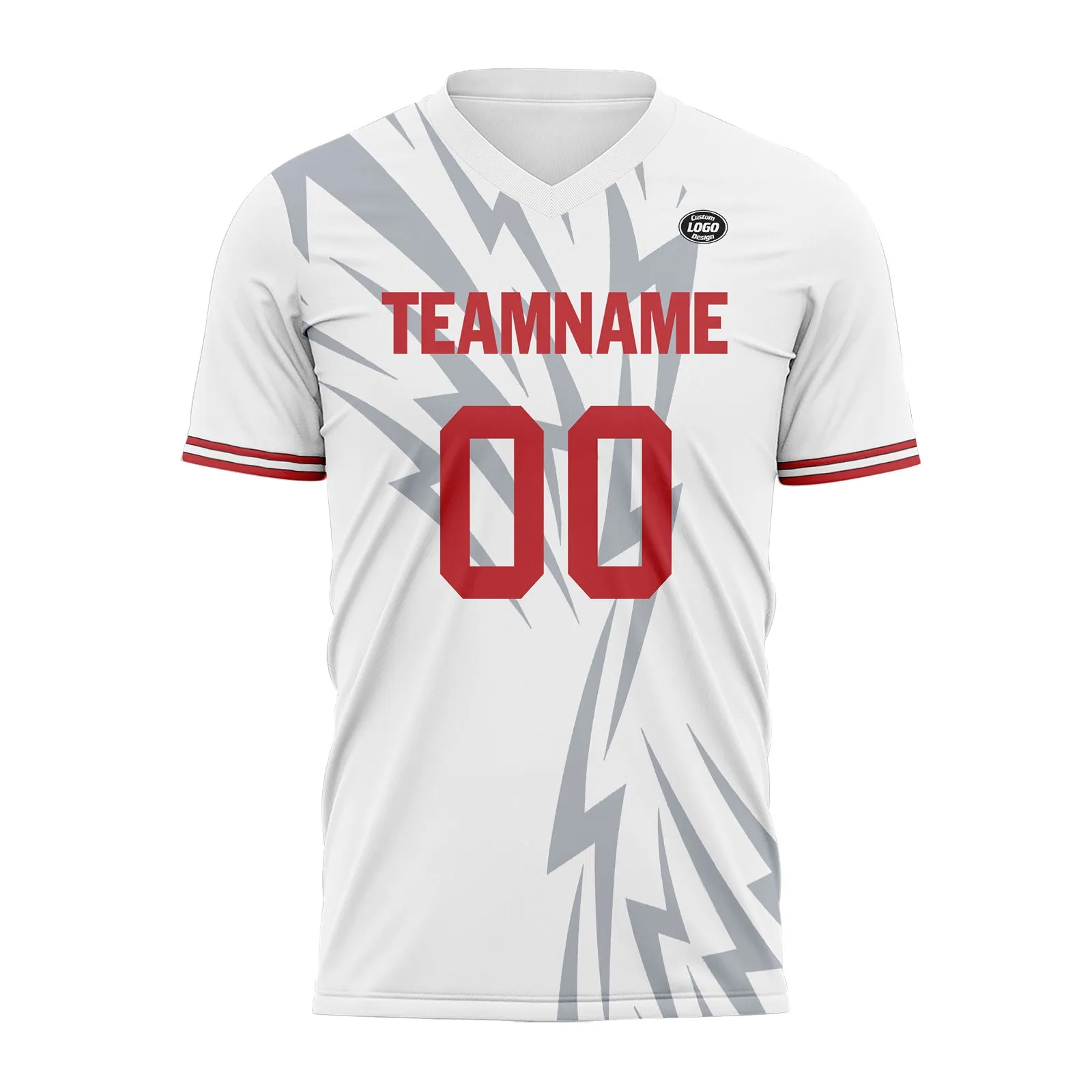Custom White Gray Soccer Sets Jersey Personalized SCJ101-D28038