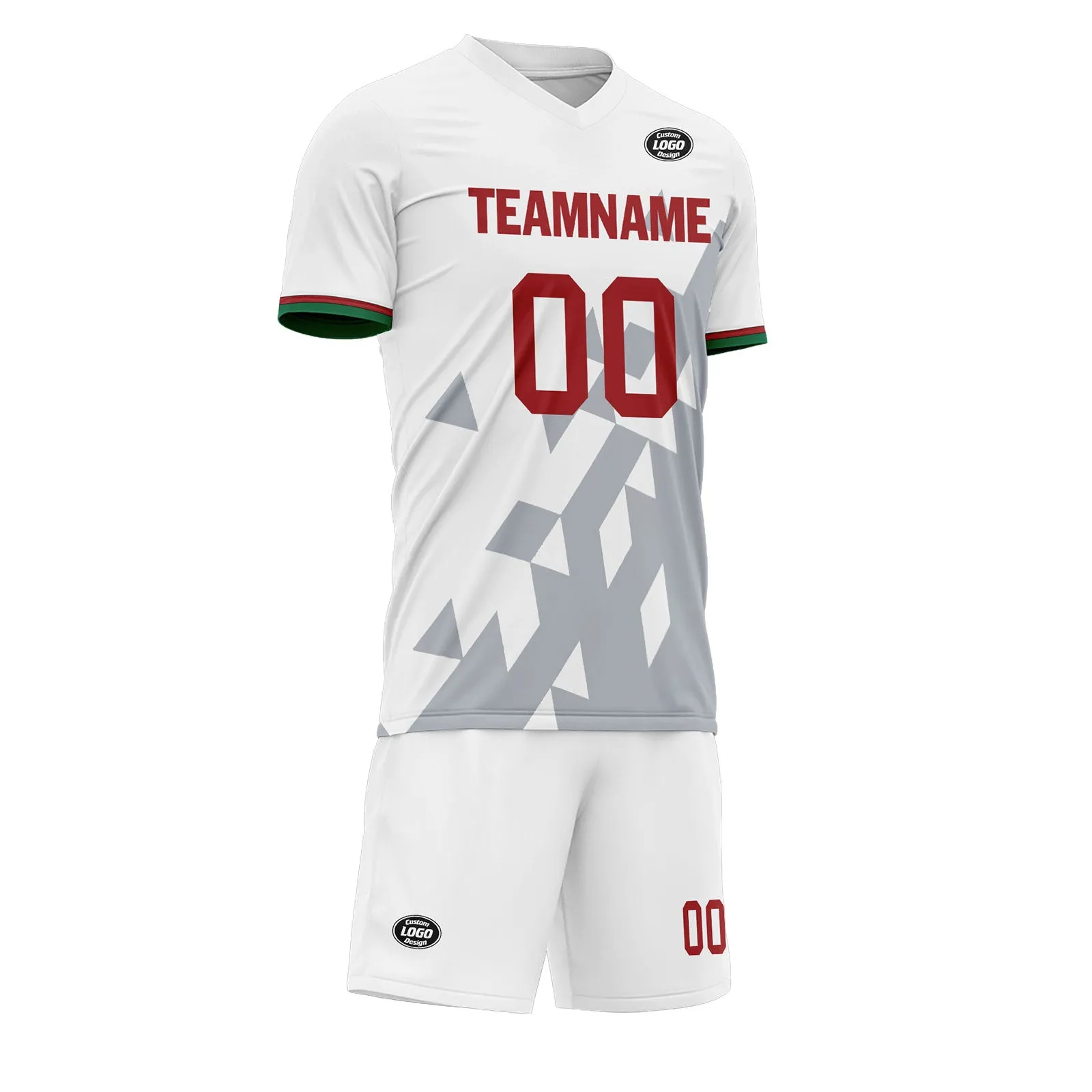 Custom White Gray Soccer Sets Jersey Personalized SCJ101-D28039