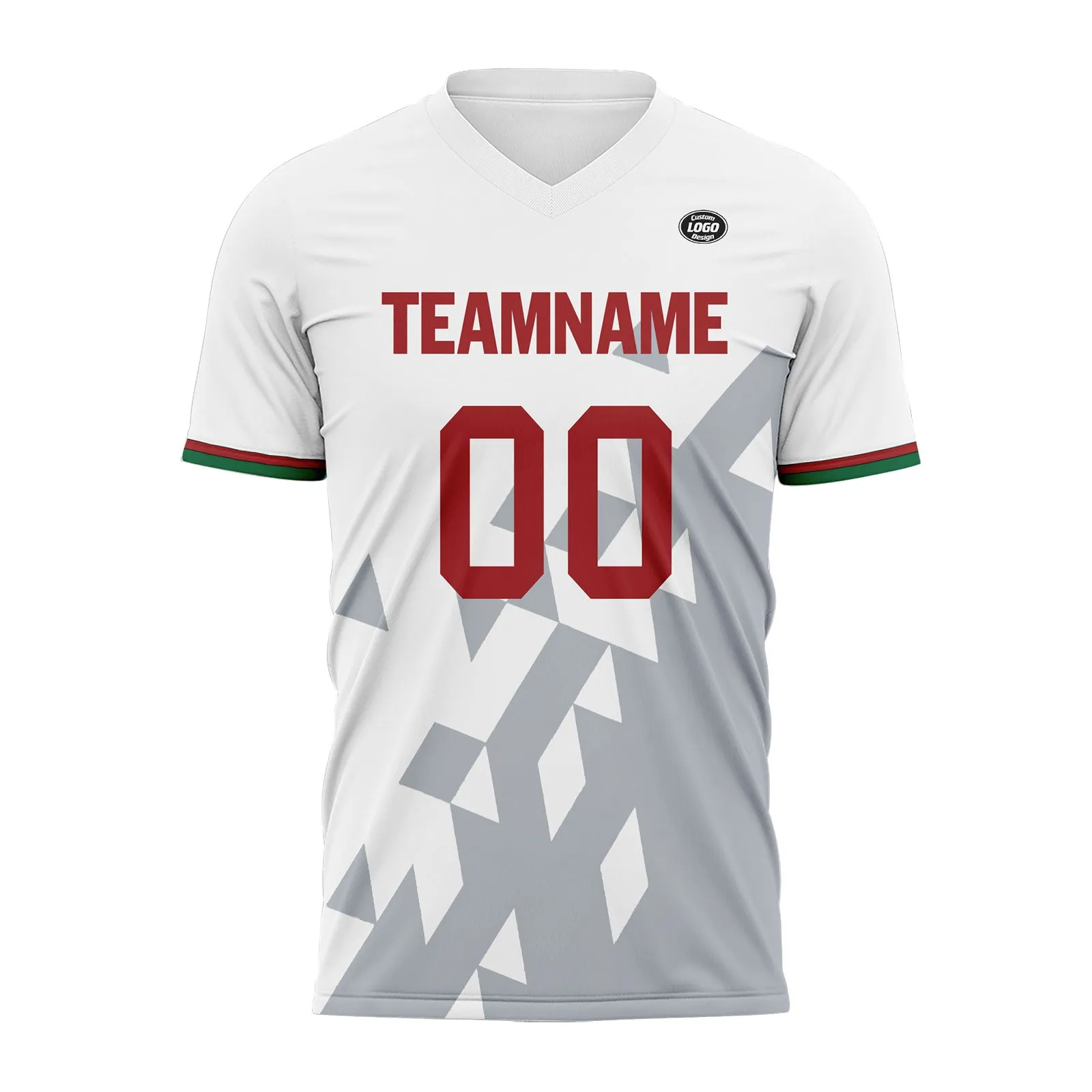 Custom White Gray Soccer Sets Jersey Personalized SCJ101-D28039